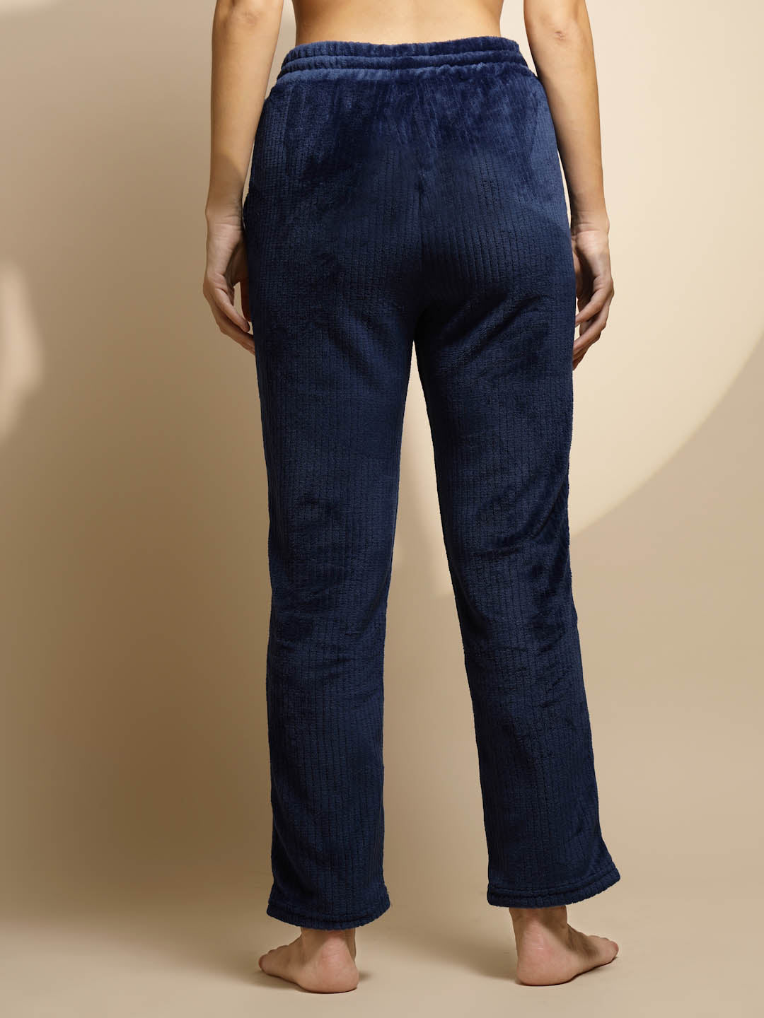 Blue Solid Mid Rise Cotton Lower - Global Republic
