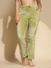Green Solid Cotton Mid Rise Lower