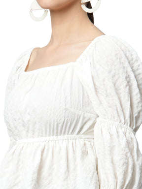 Green Off-Shoulder Peplum Top