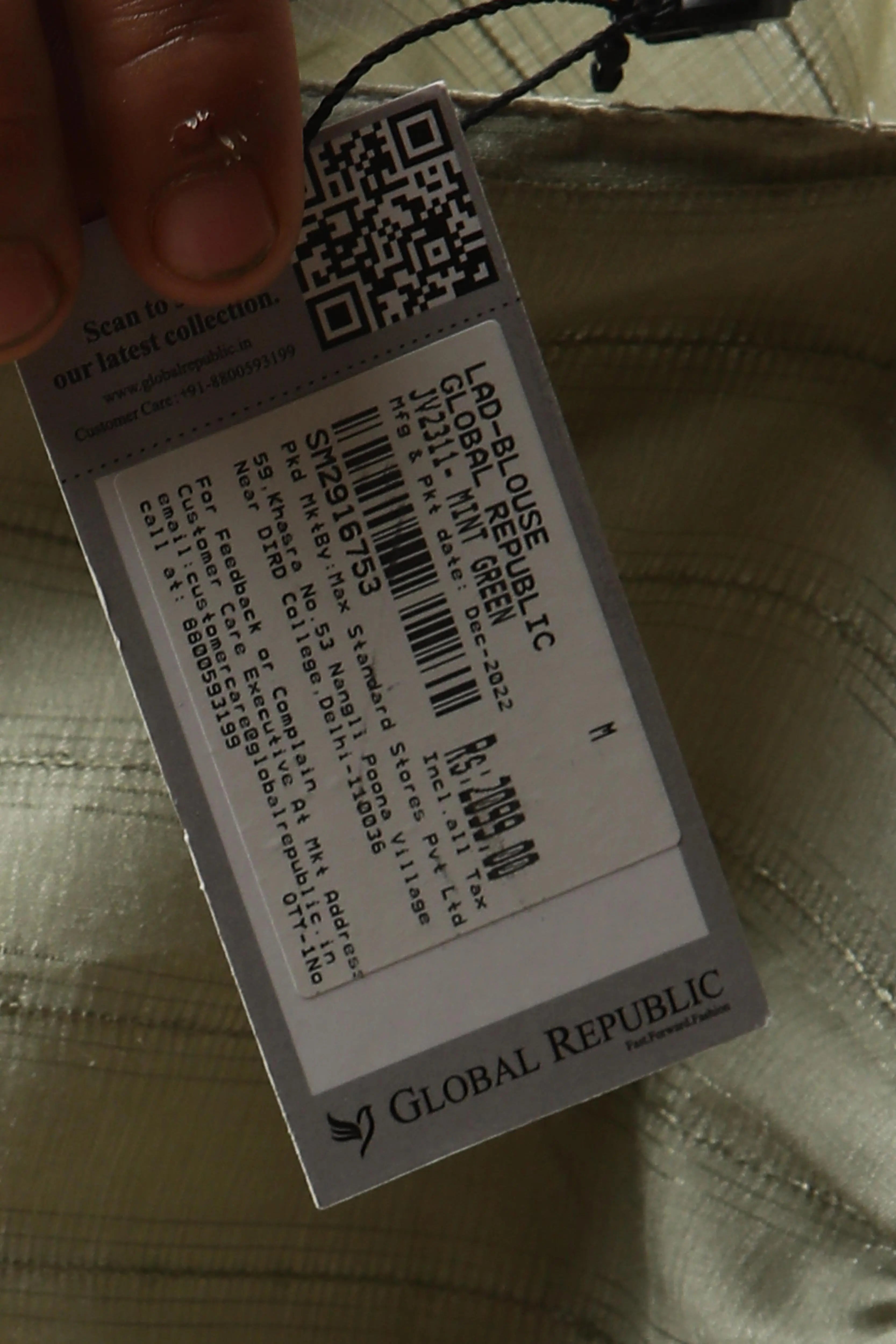 Green Cropped Blouson Top - Global Republic