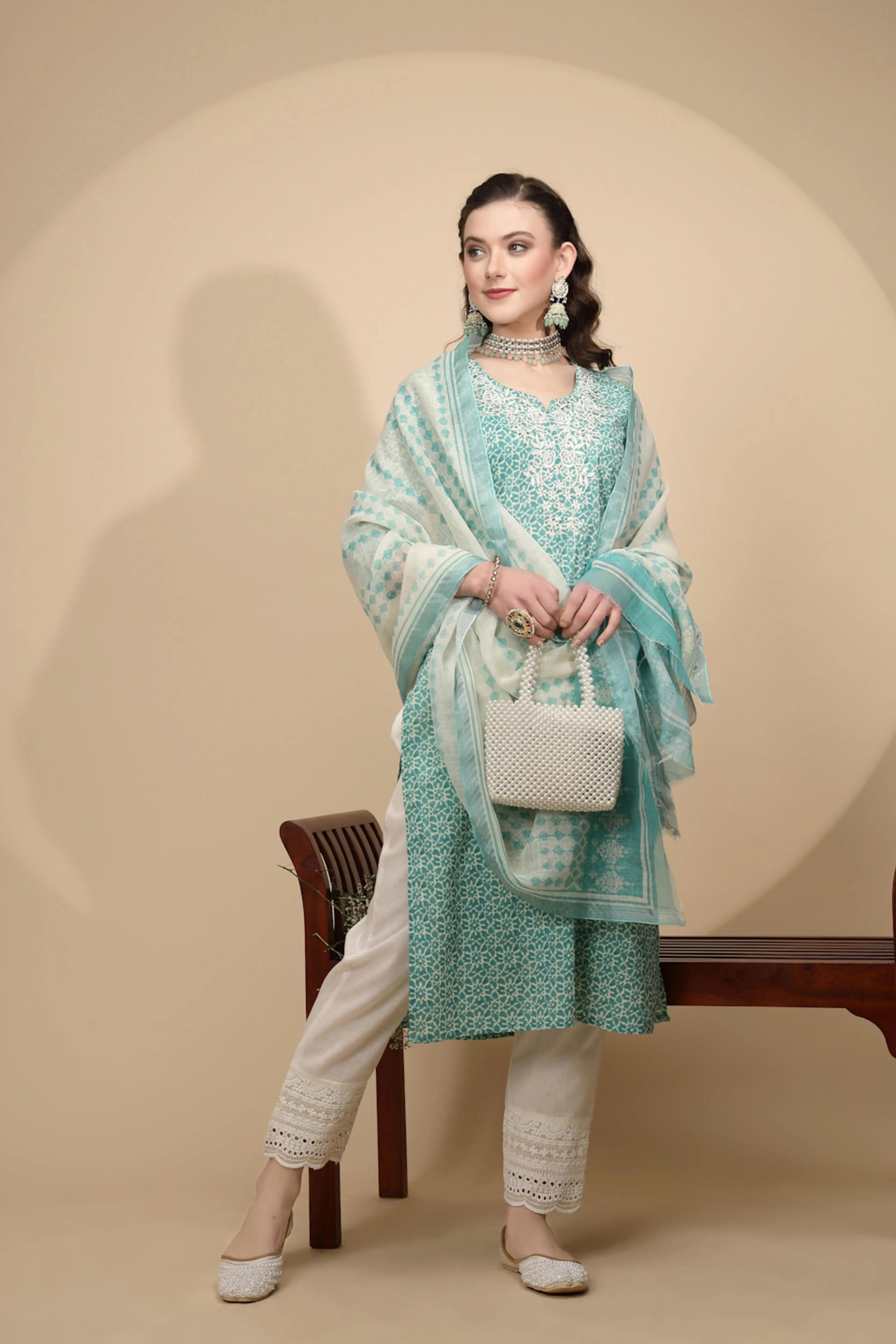 Green Cotton Suit Set - Global Republic
