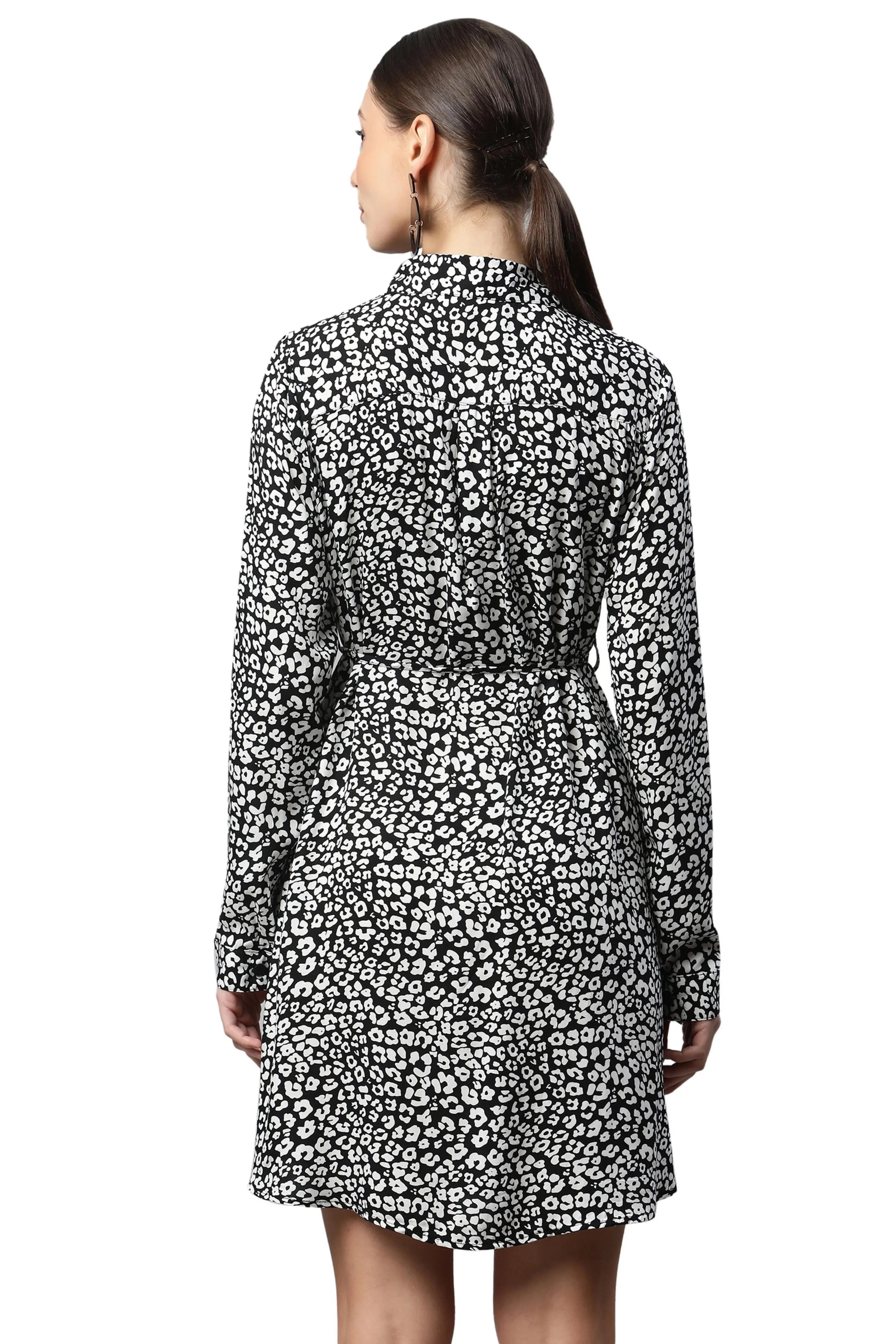 Grey Floral Printed Ruched Dress - Global Republic