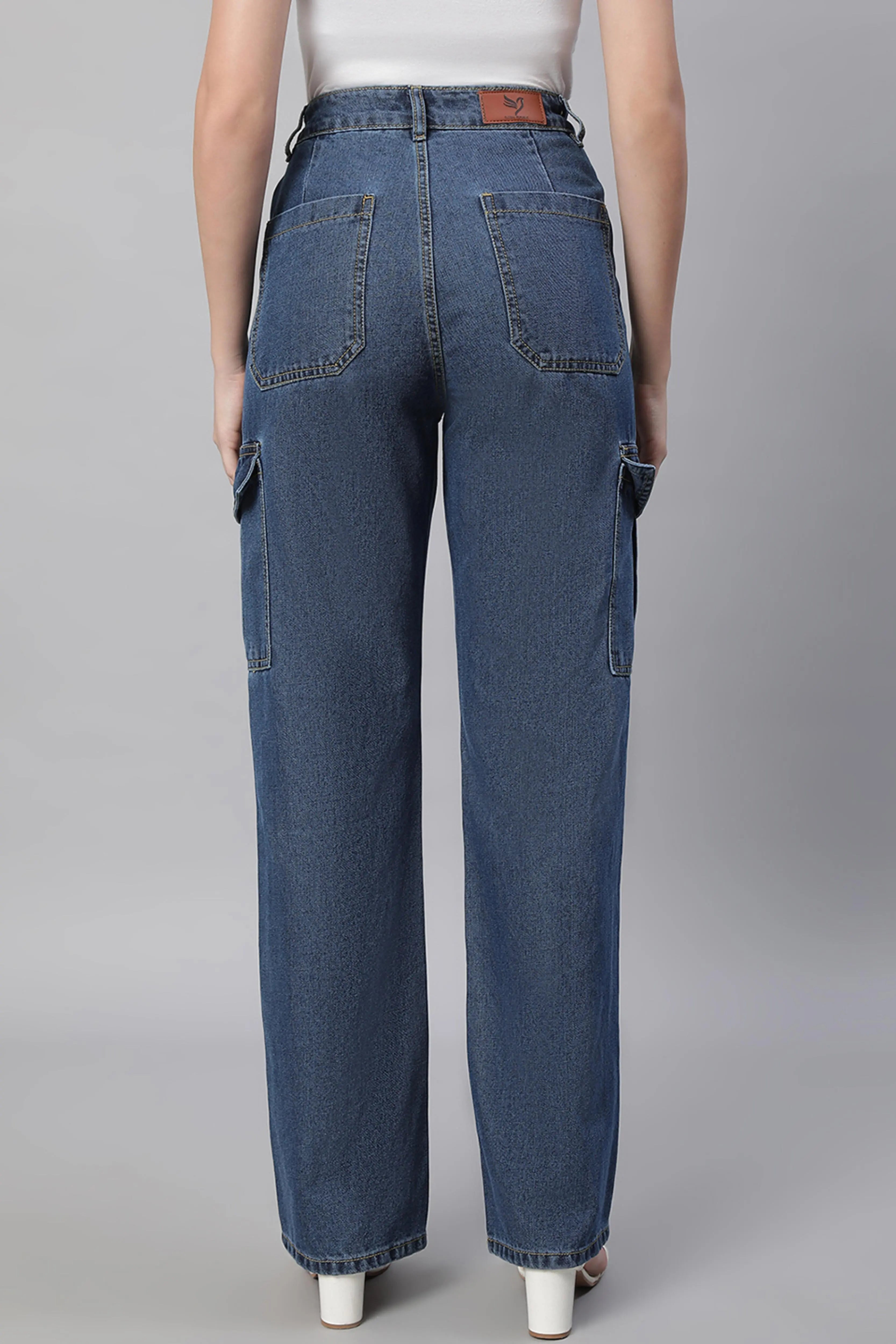 Women Regular Fit Stretchable Dark Blue Jeans - Global Republic