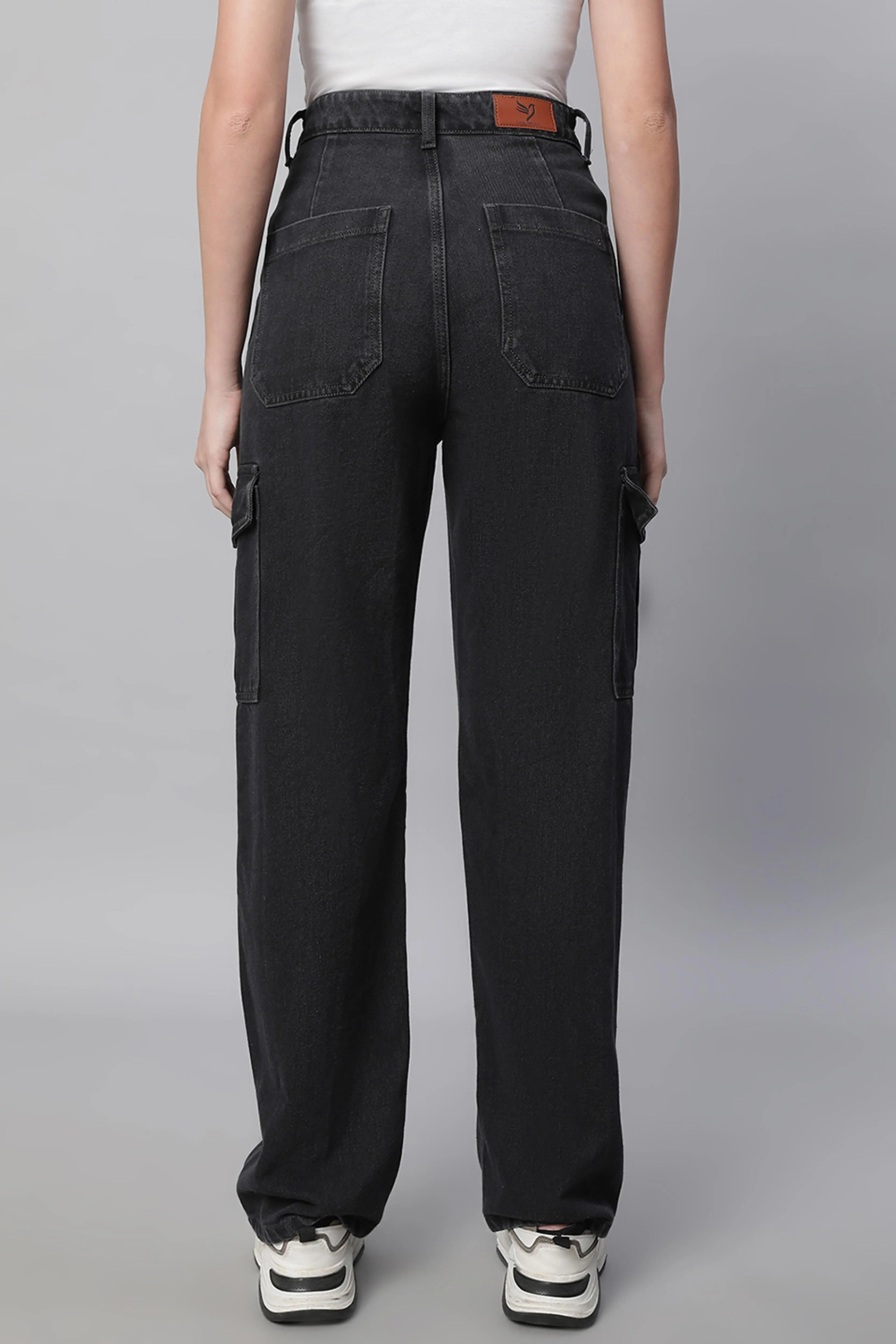 Women Iron Grey Regular-Fit Stretchable Jeans - Global Republic