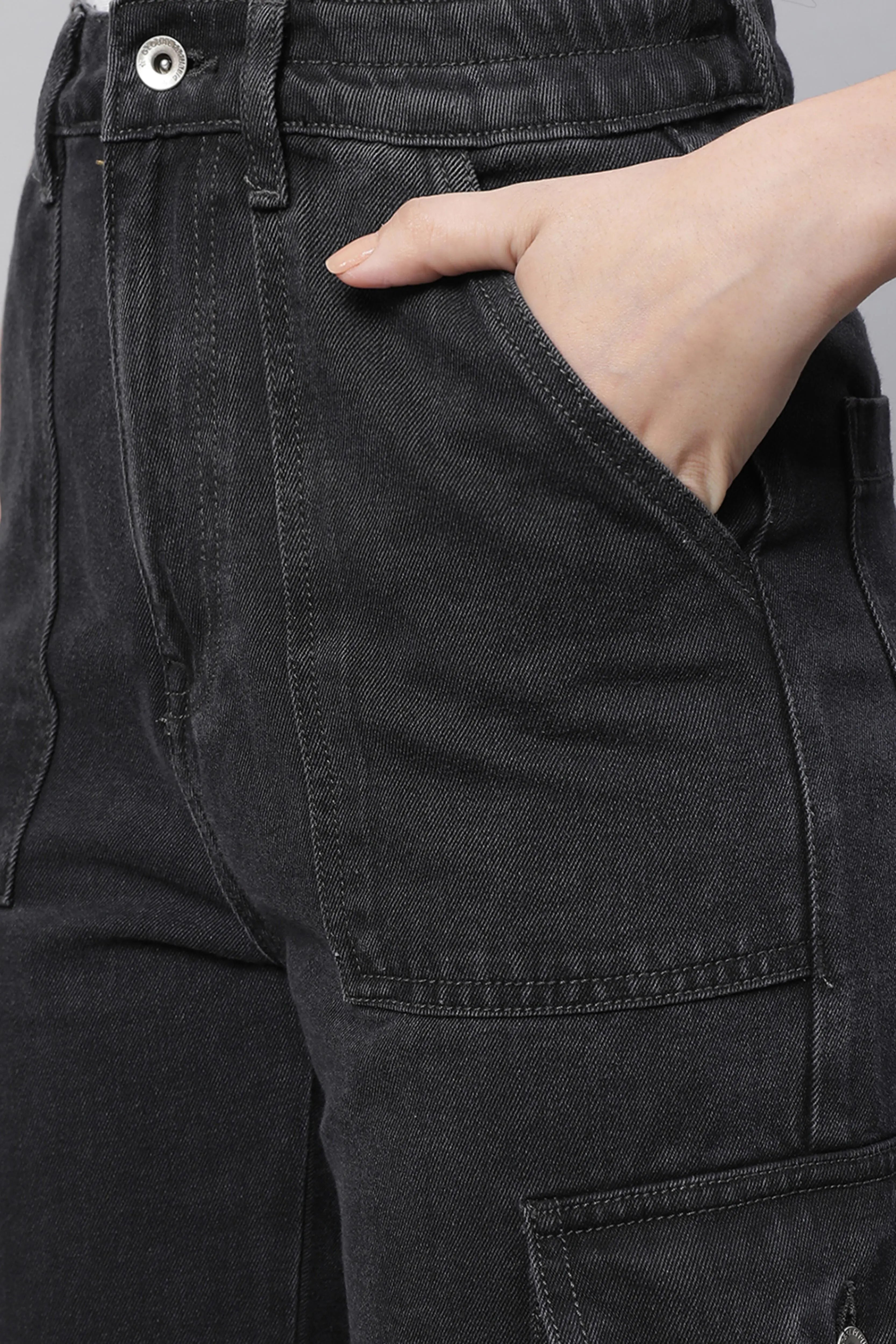 Women Iron Grey Regular-Fit Stretchable Jeans - Global Republic