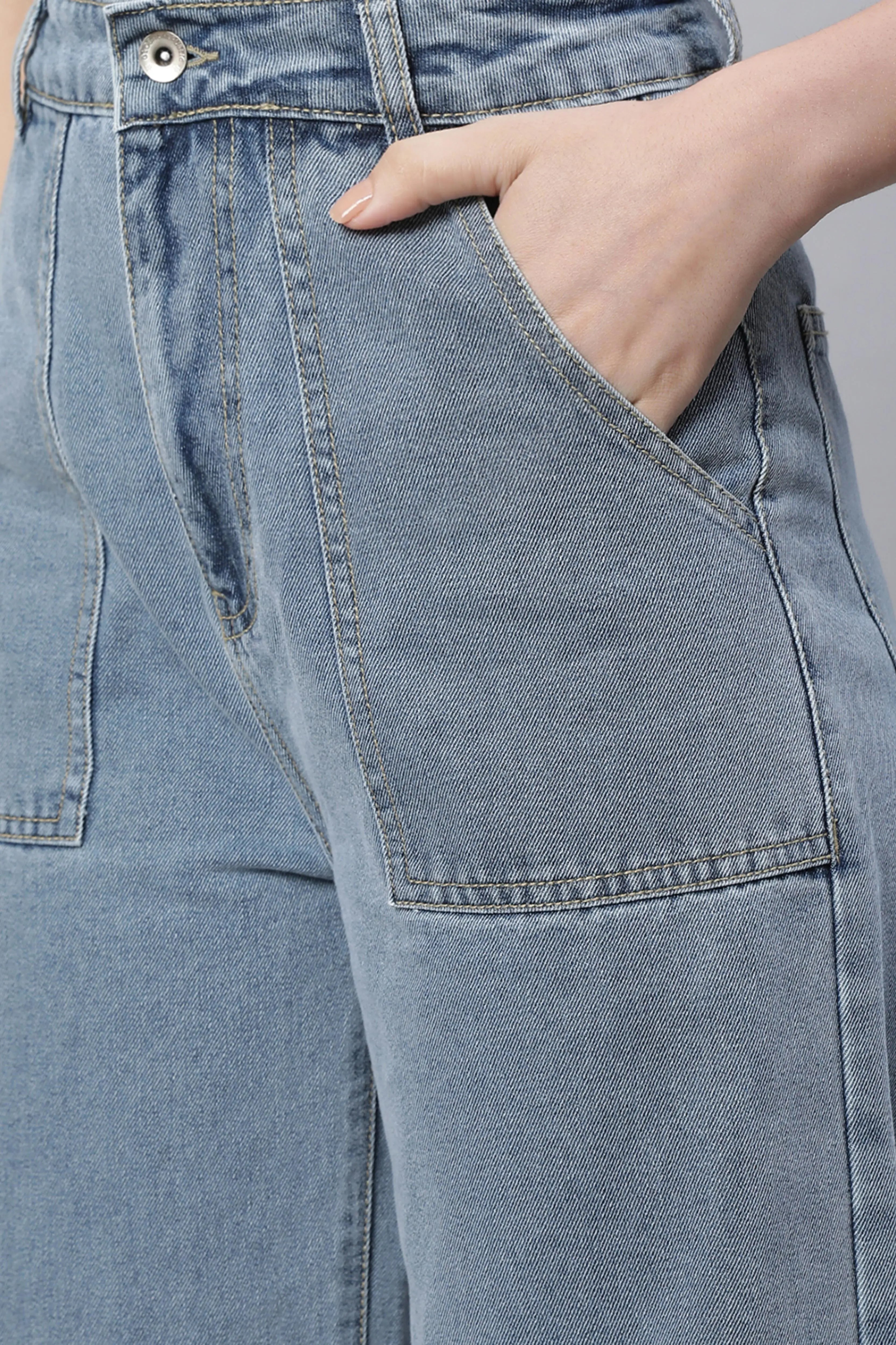 Blue Flared Leg Stretchable Jeans - Global Republic