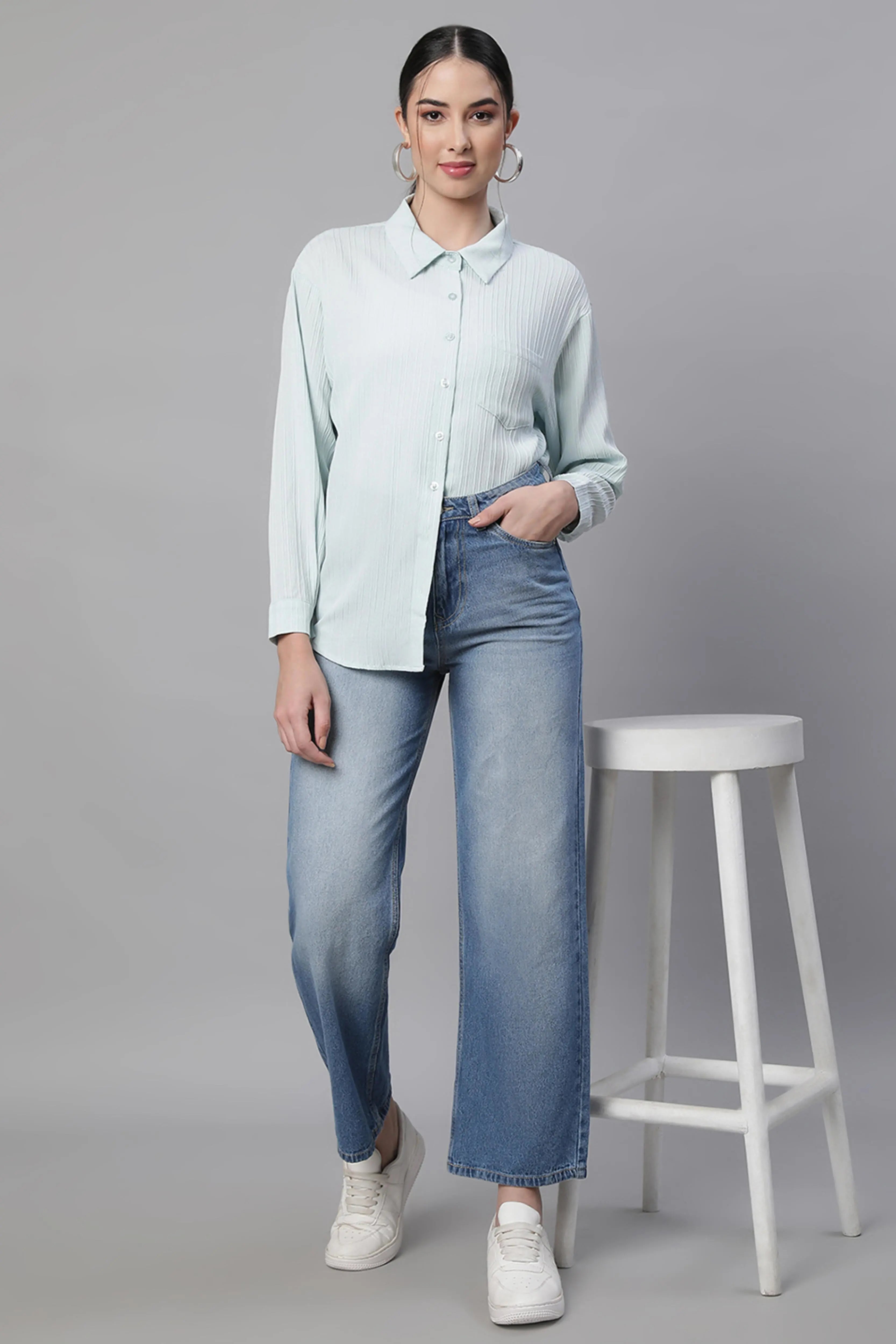 Blue Ankle Length Stretchable Jeans - Global Republic