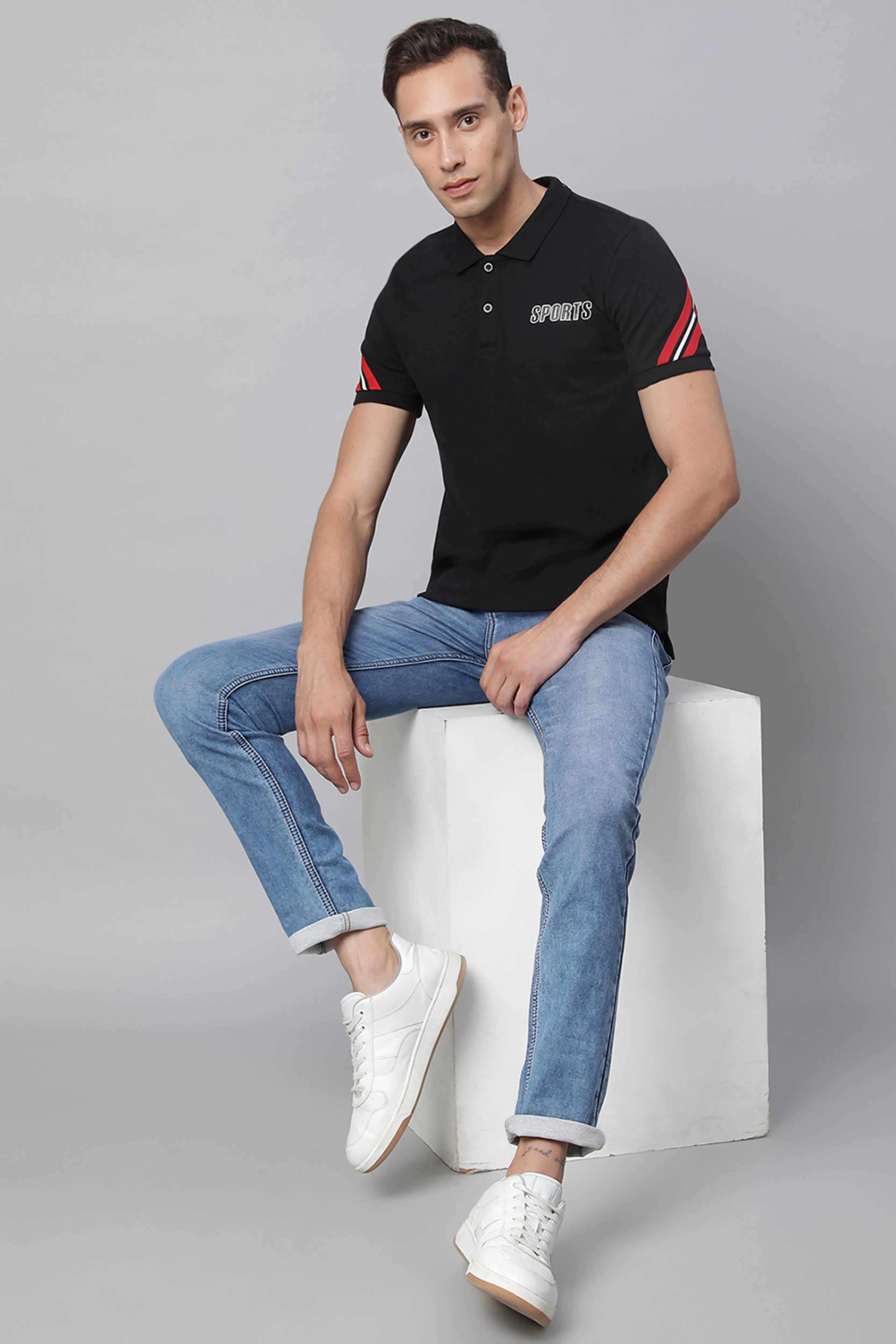 Blue Solid Denim Jeans - Global Republic