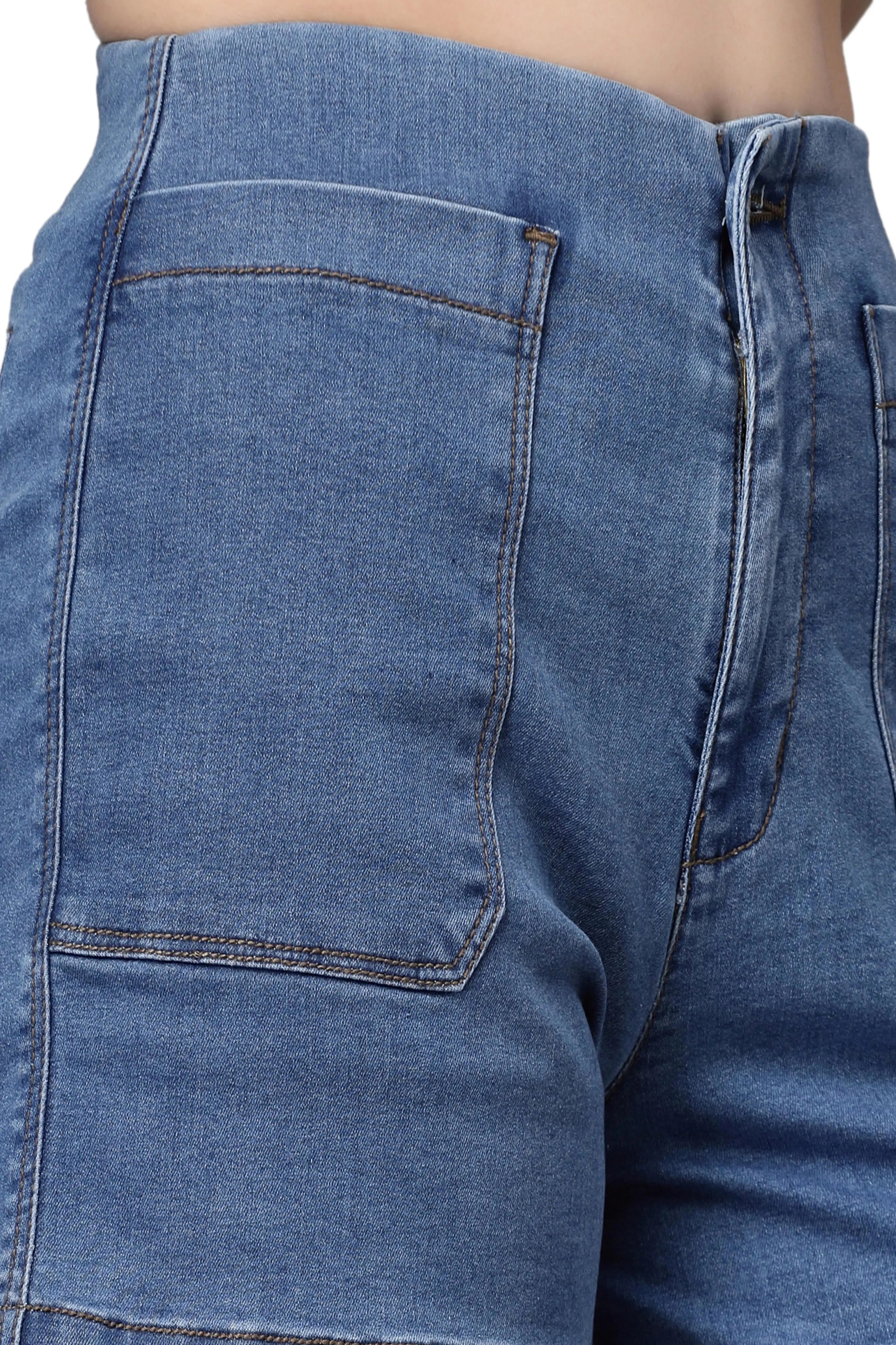 Blue Solid Cotton Regular Fit Shorts - Global Republic