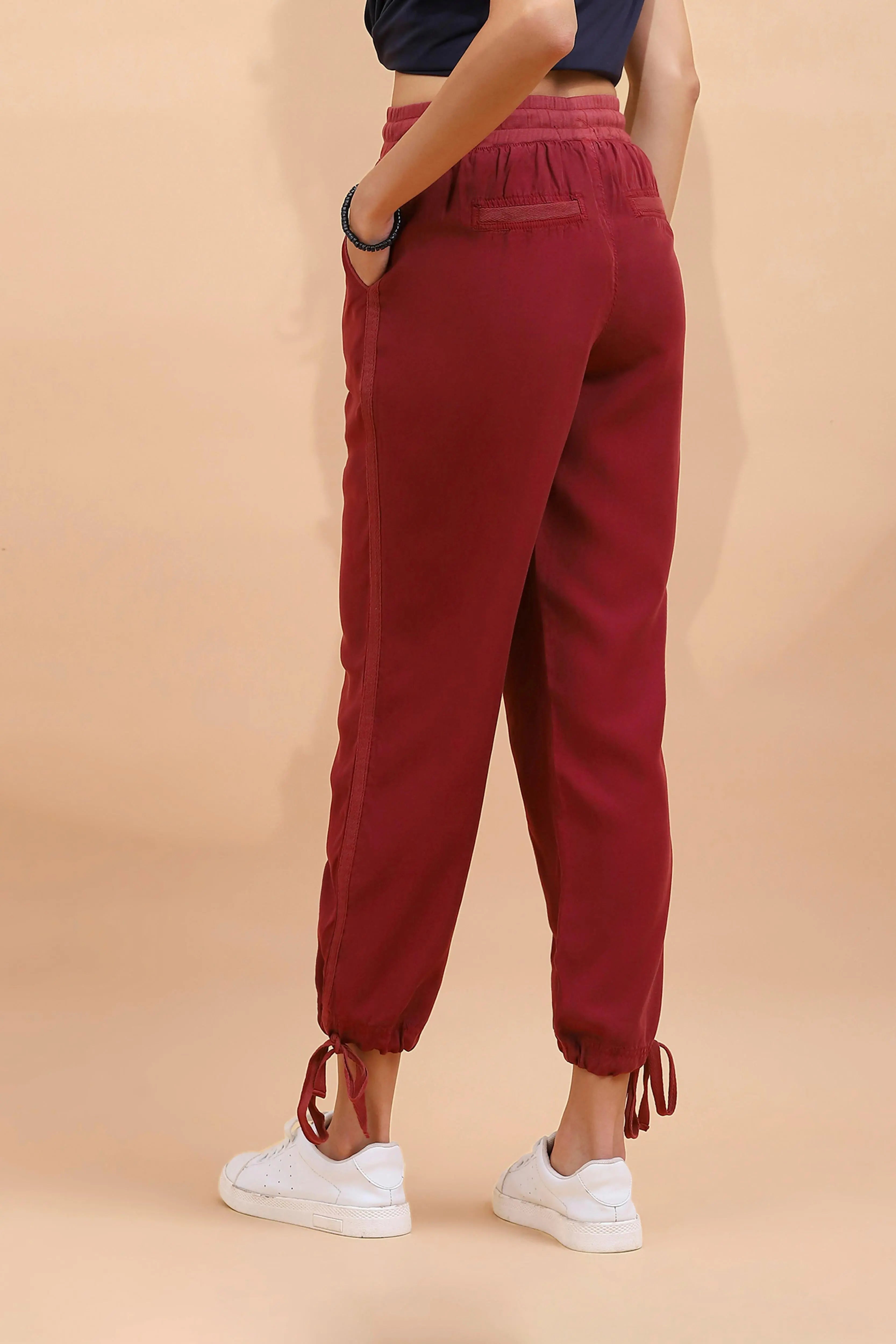 Wine Cotton Solid Lower - Global Republic