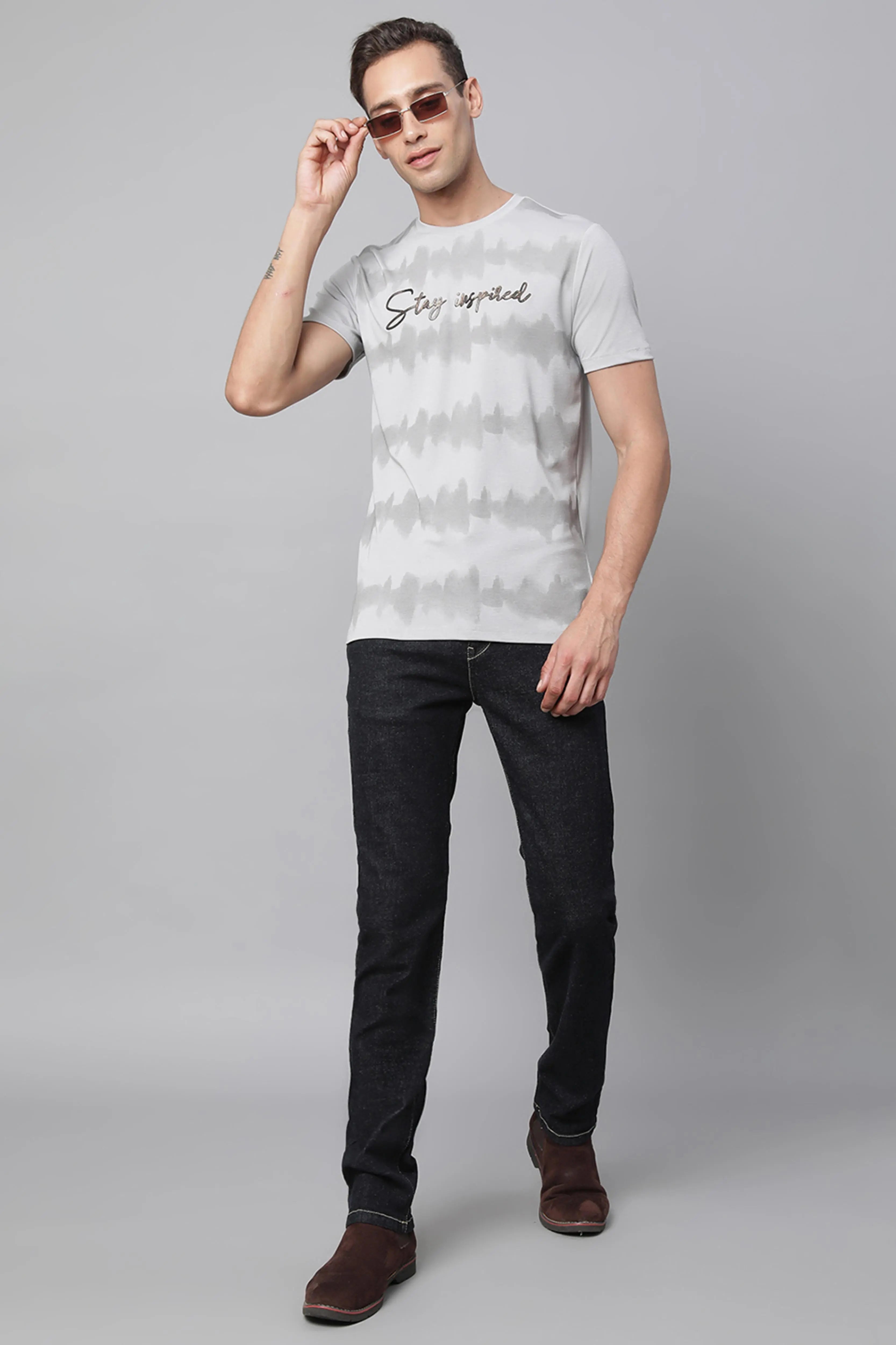 Mens Raw Black Cotton Solid Jeans - Global Republic