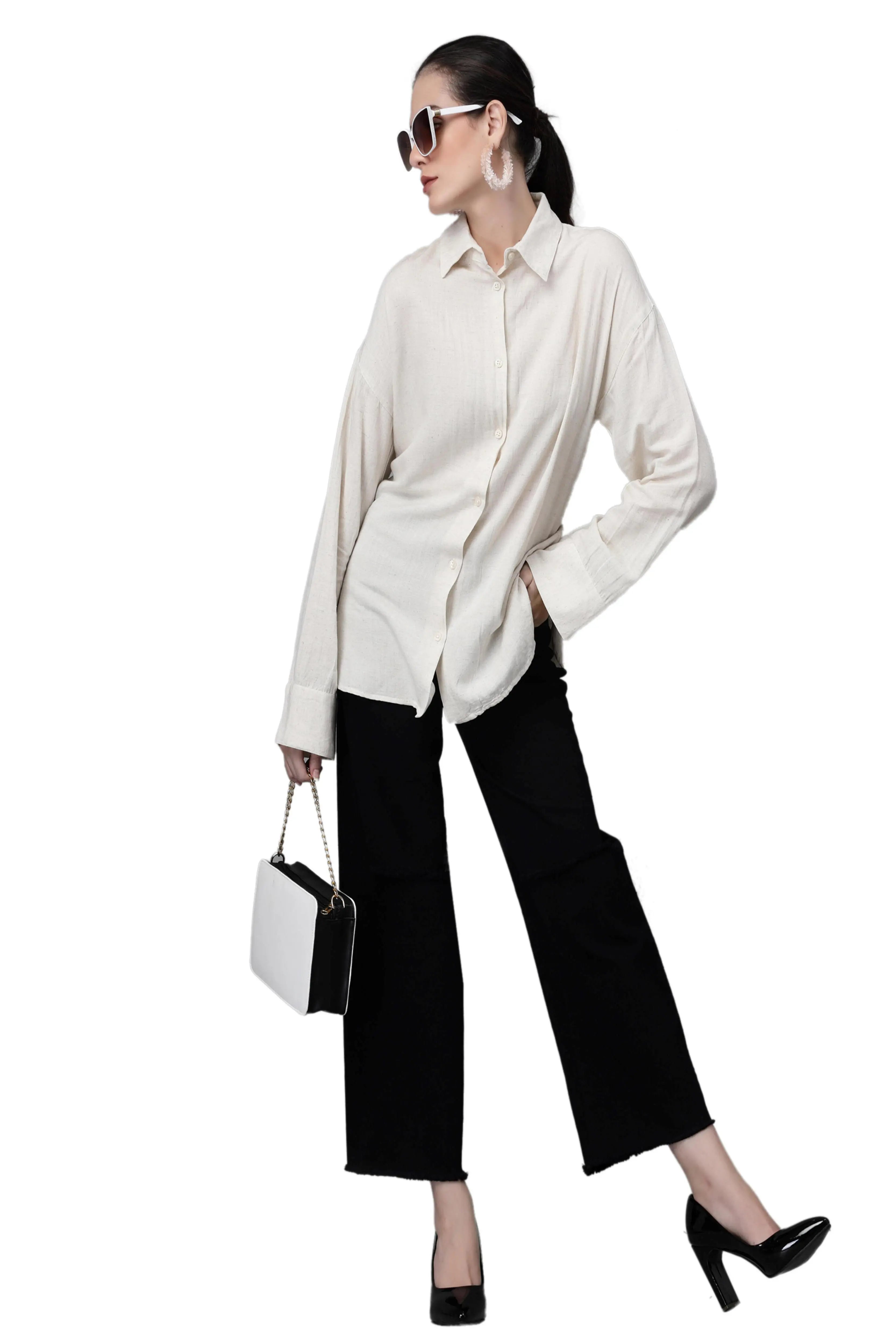 Natural Loose Fit Cotton Shirt - Global Republic