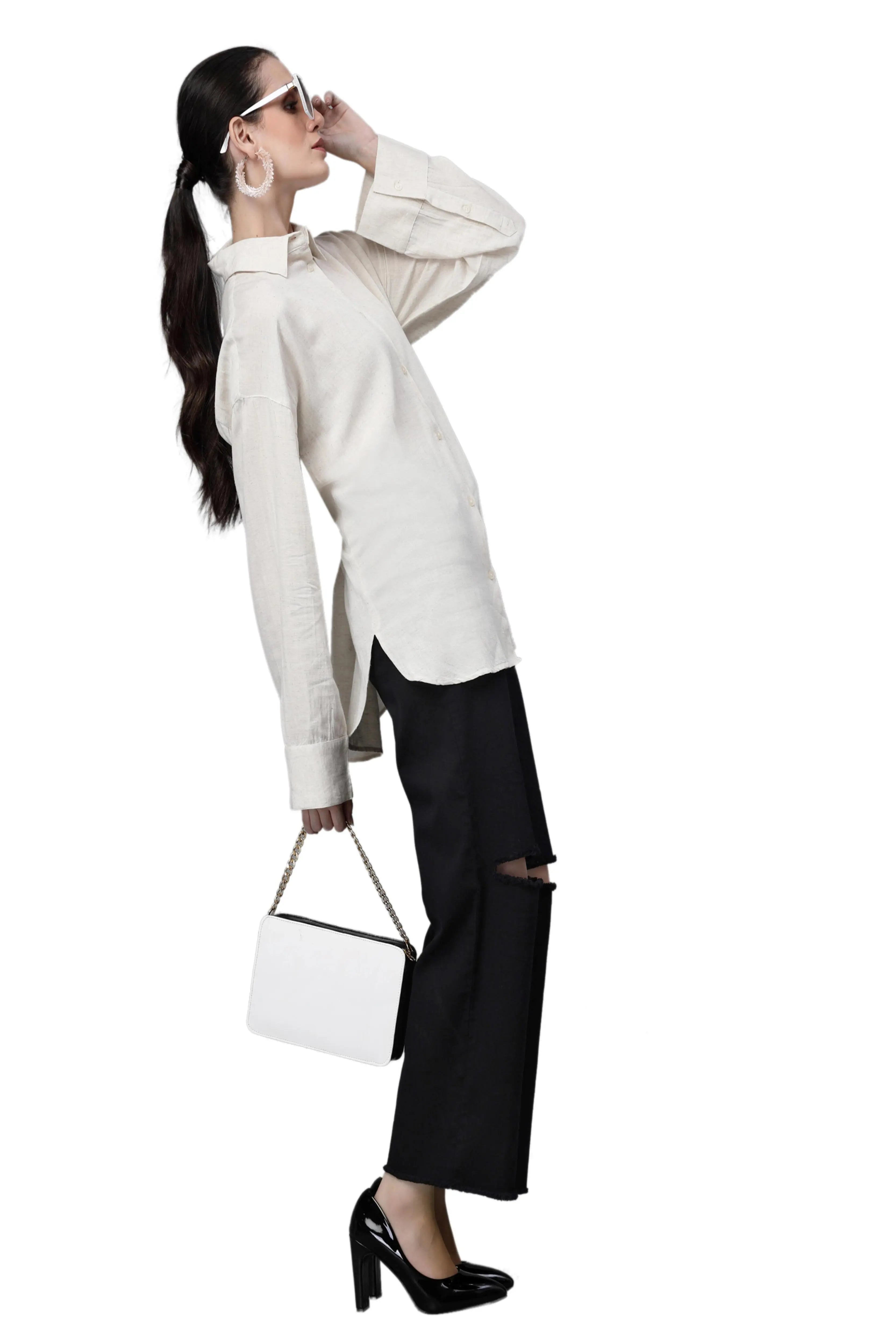 Natural Loose Fit Cotton Shirt - Global Republic