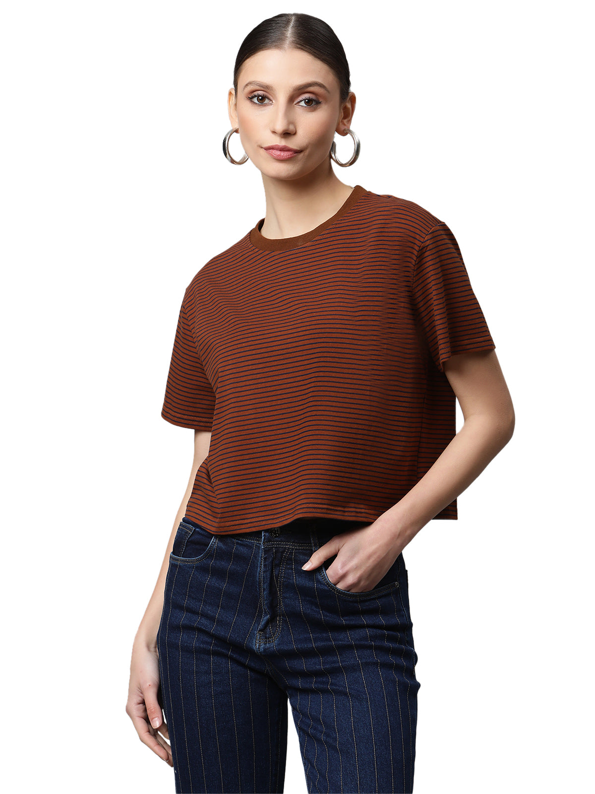 Loose Fit Horizontal Striped T-Shirt - Global Republic