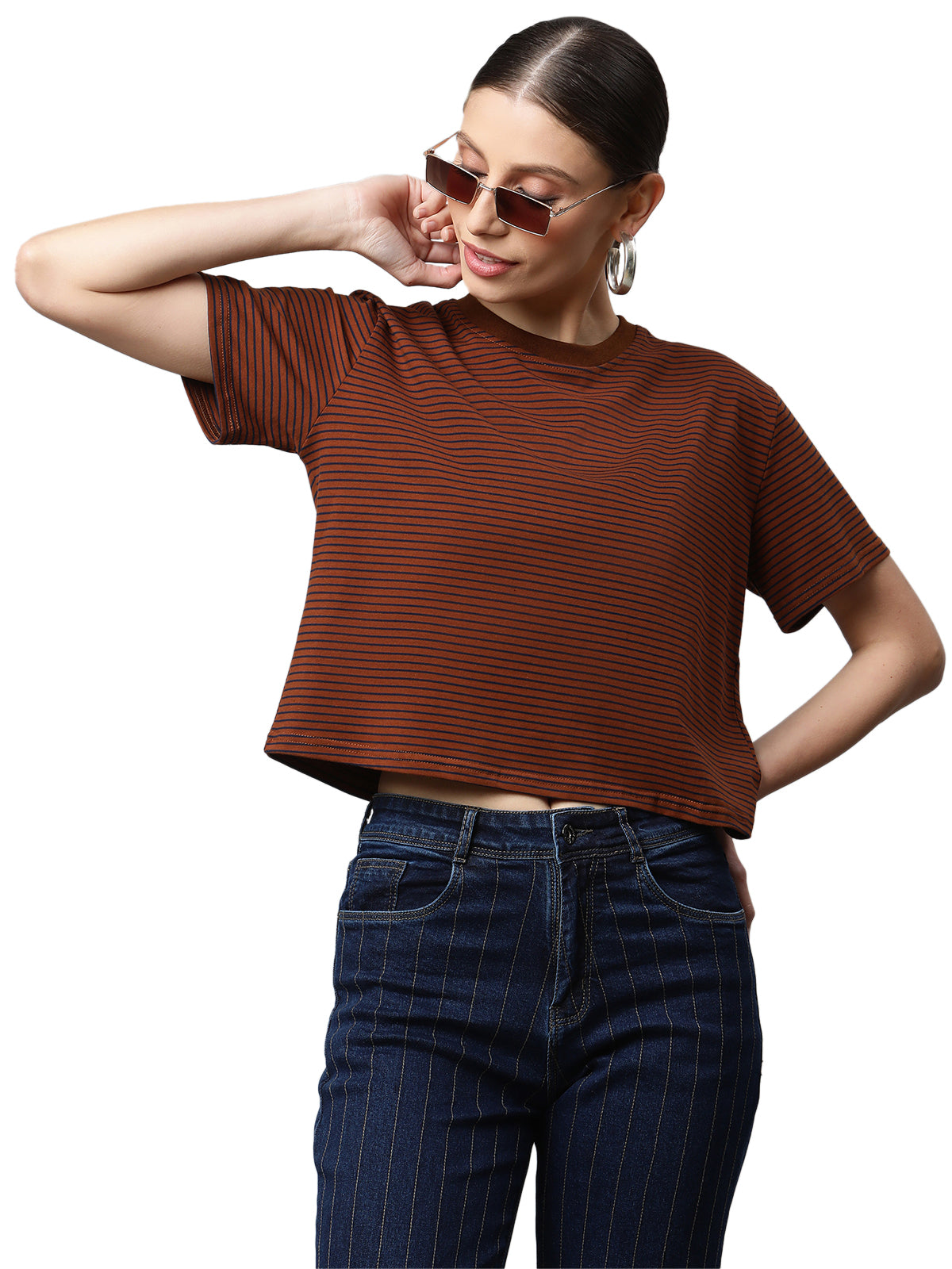Loose Fit Horizontal Striped T-Shirt - Global Republic