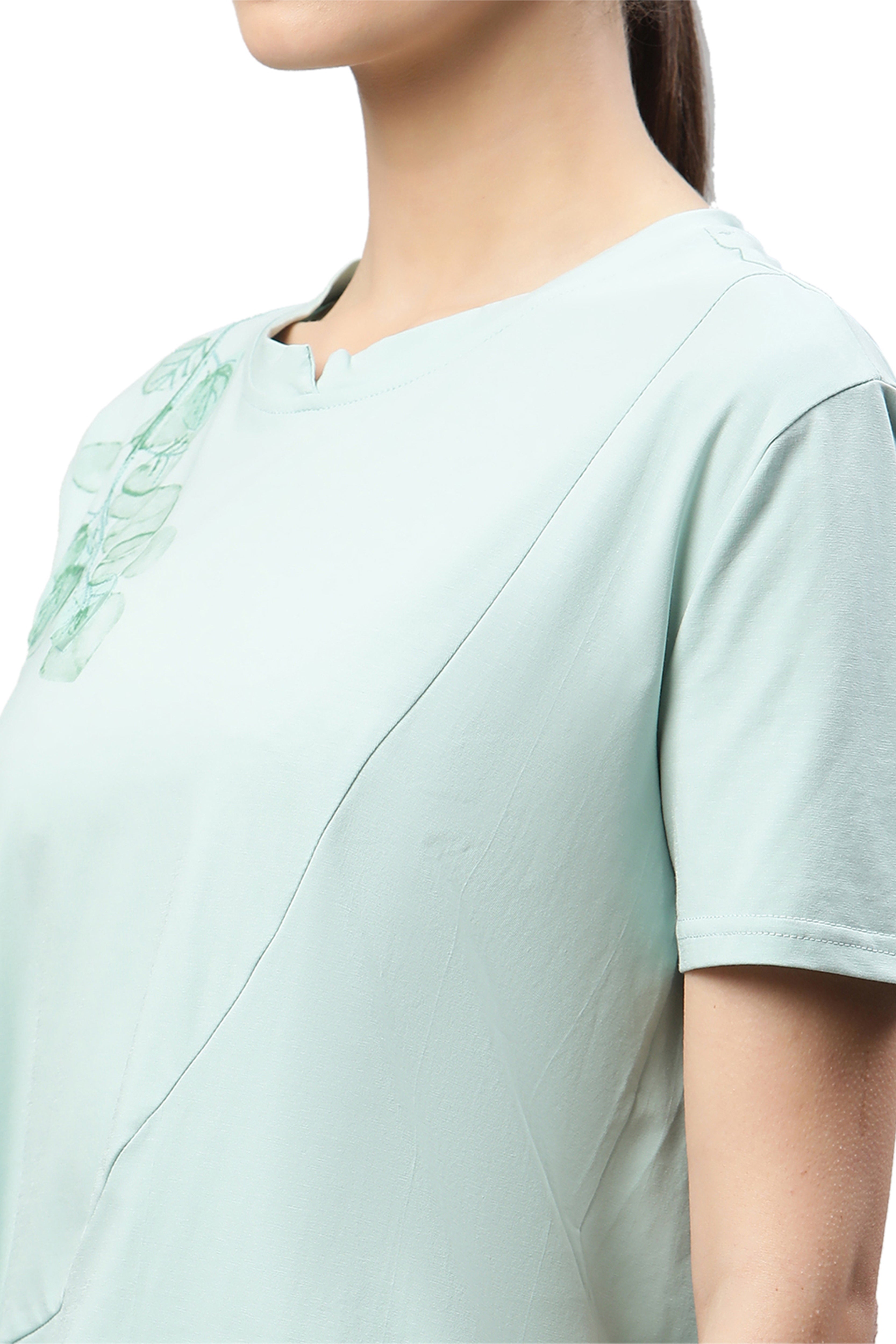 Green Cotton Regular Fit Top
