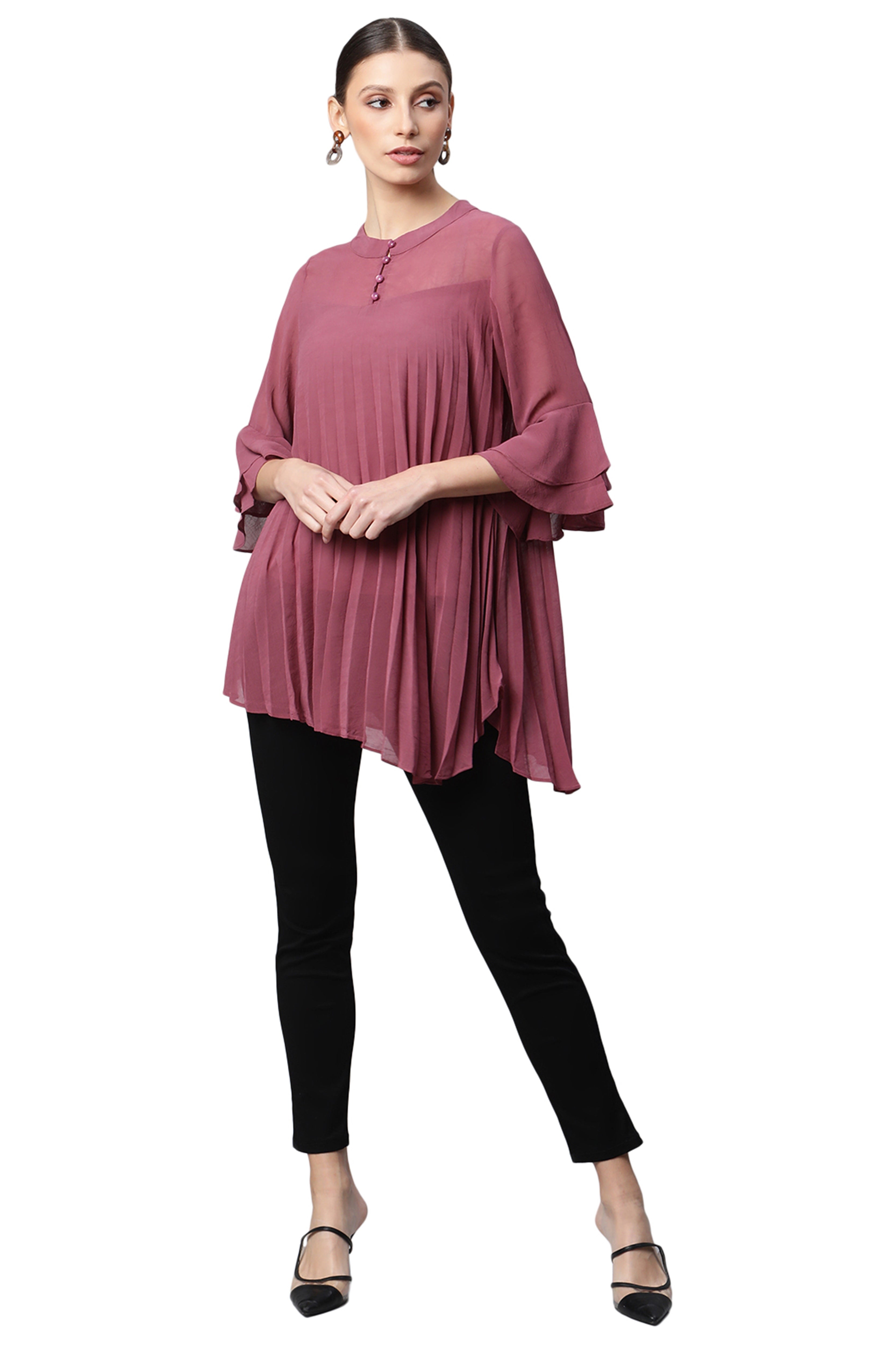 Flared Fit Asymmetric Hem Top