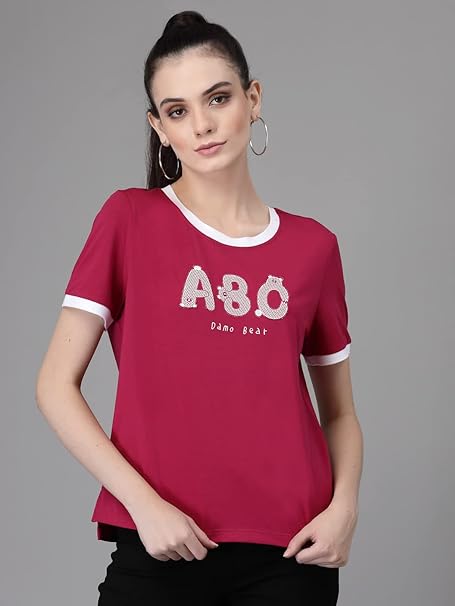 Orange Typography Regular Fit T-Shirt