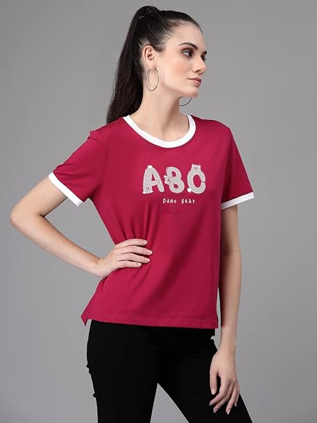 Orange Typography Regular Fit T-Shirt