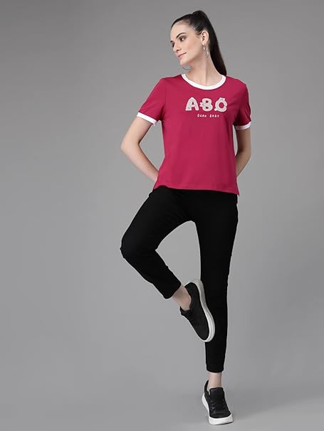 Orange Typography Regular Fit T-Shirt
