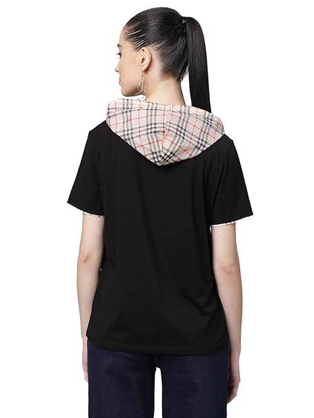 Brown Regular Fit Hooded T-Shirt
