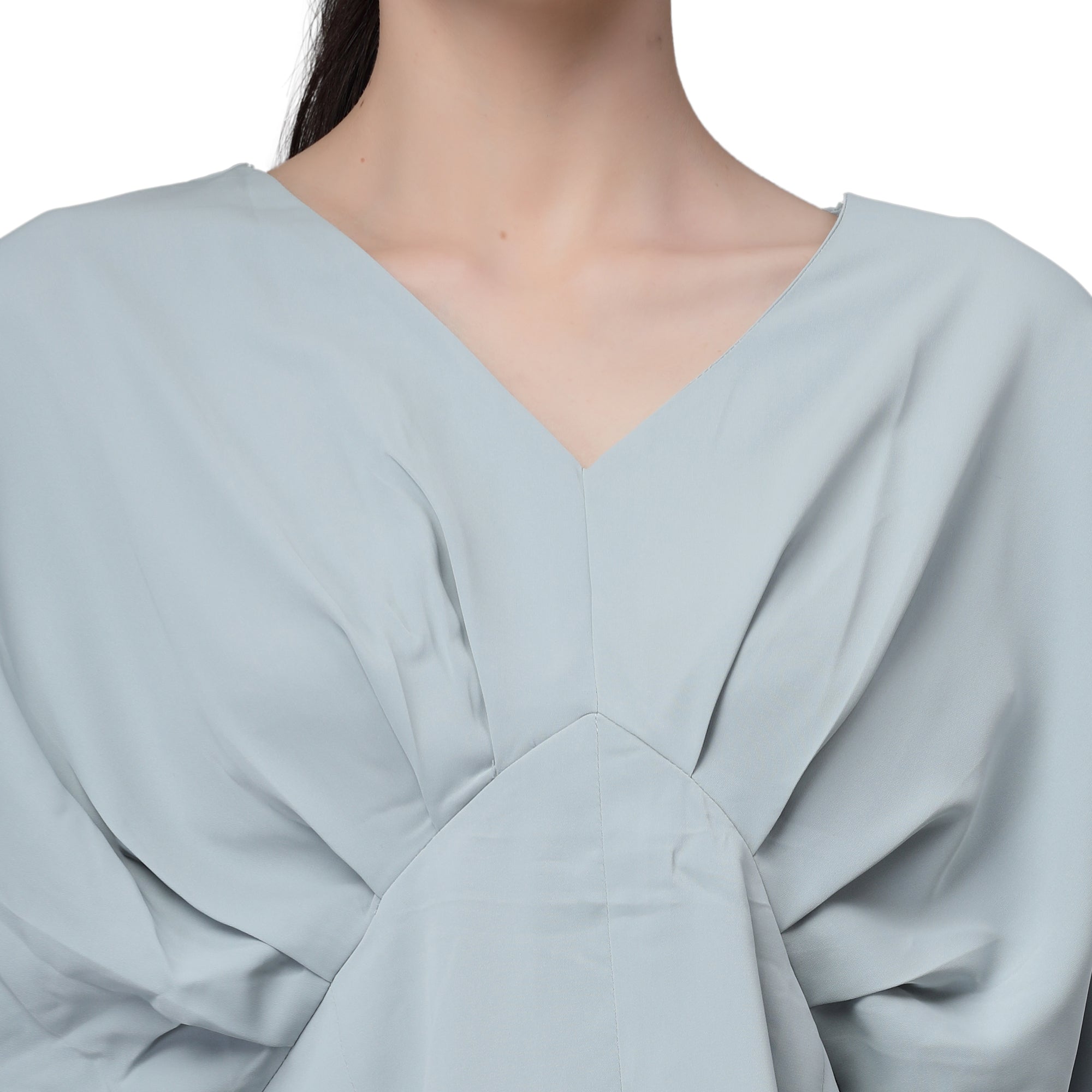 V-Neck Regular Fit Peplum Top - Global Republic