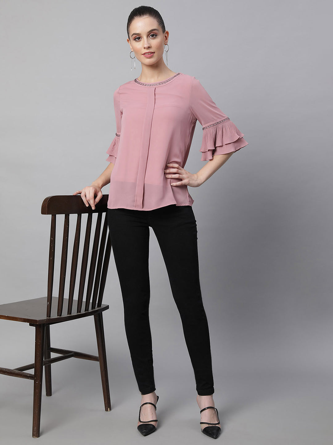 Pink Embellished  Top - Global Republic