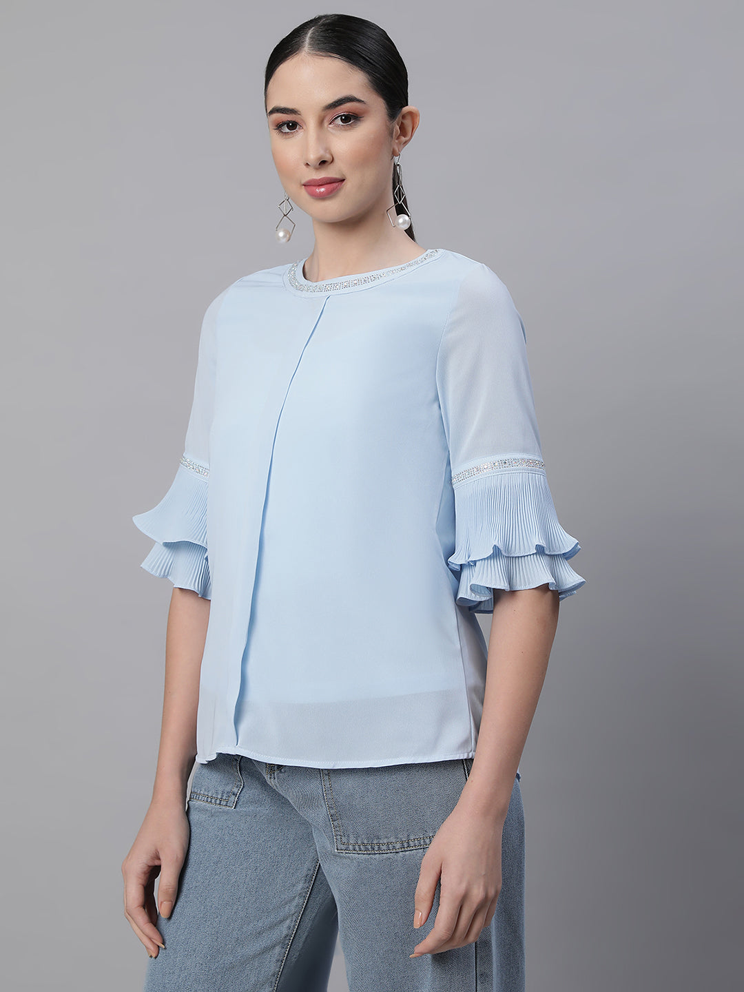 Pink Embellished  Top - Global Republic