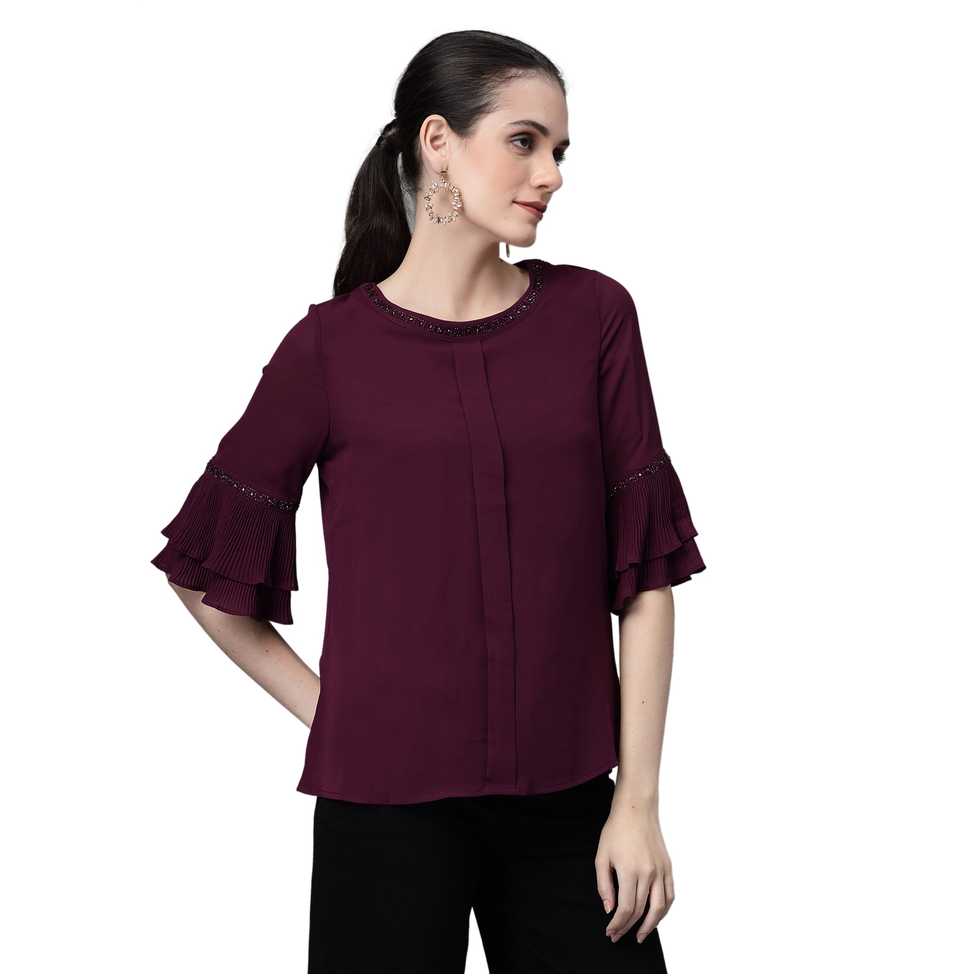Pink Embellished  Top - Global Republic