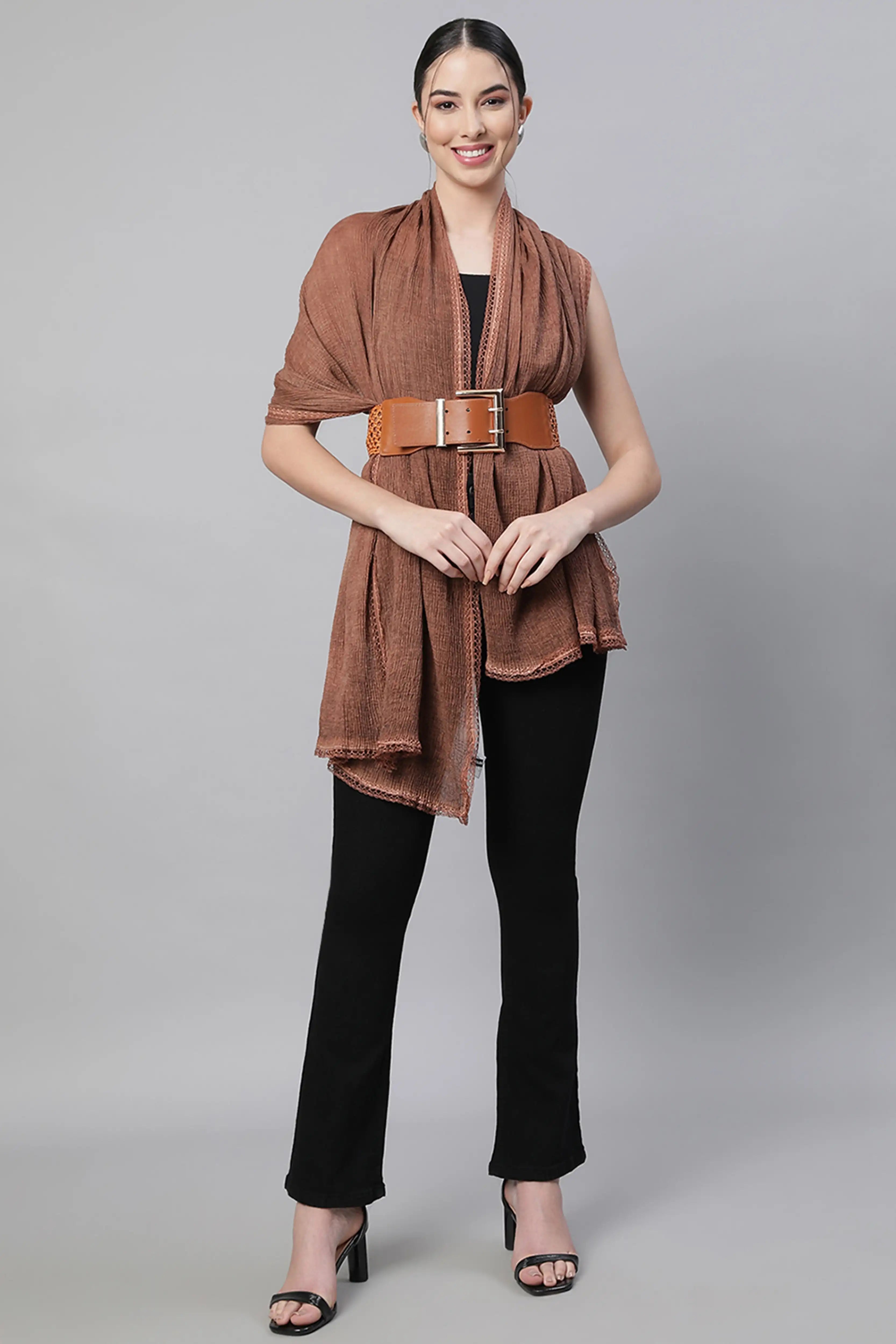 Rust Red Free Size Stole