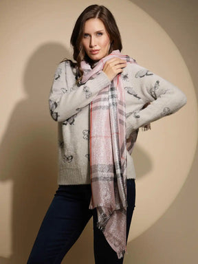 Pink Printed  Viscose Stole For Girl's & Women