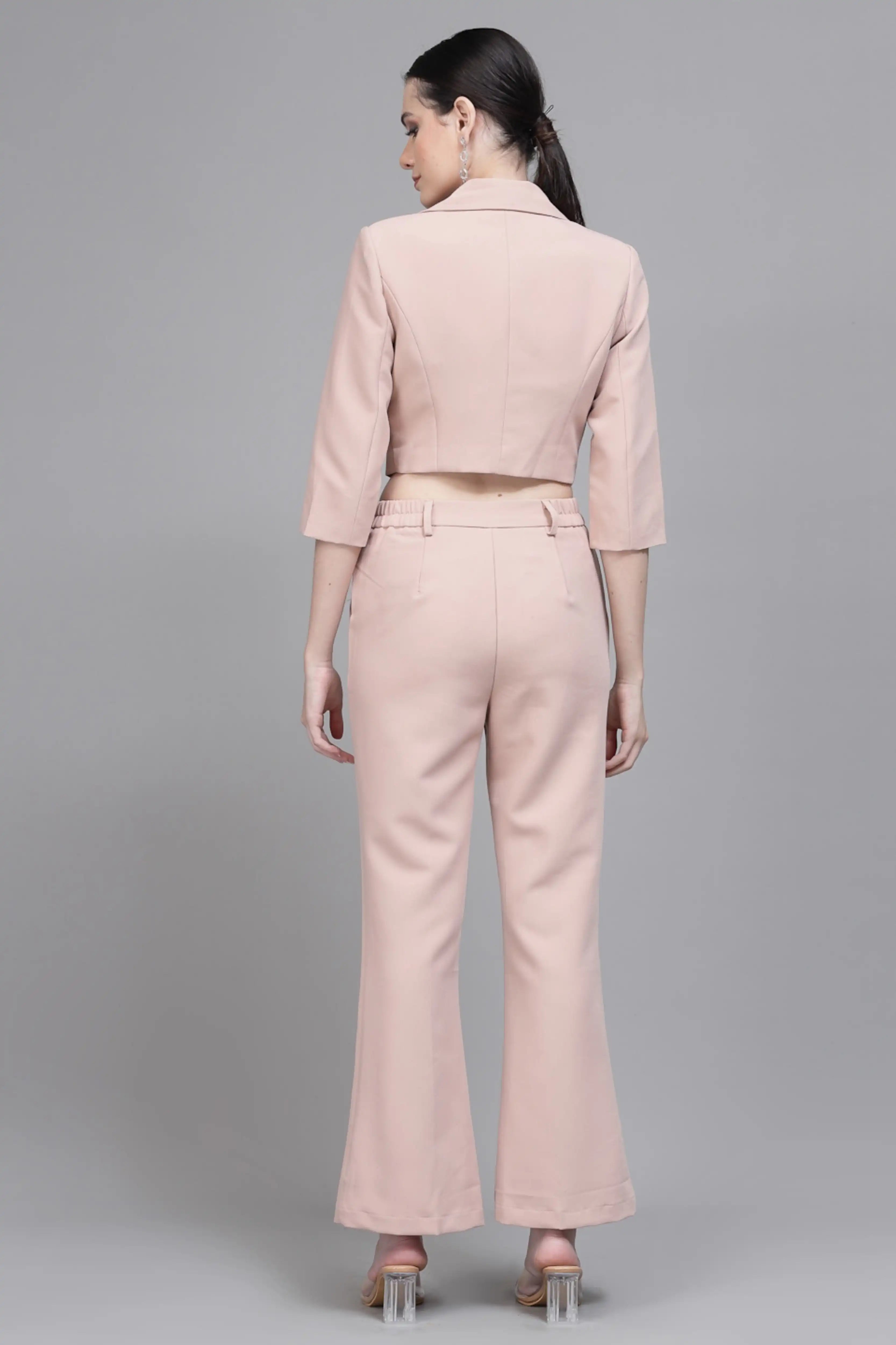 Women Stark Blush Blazer Neck Co-ord Set