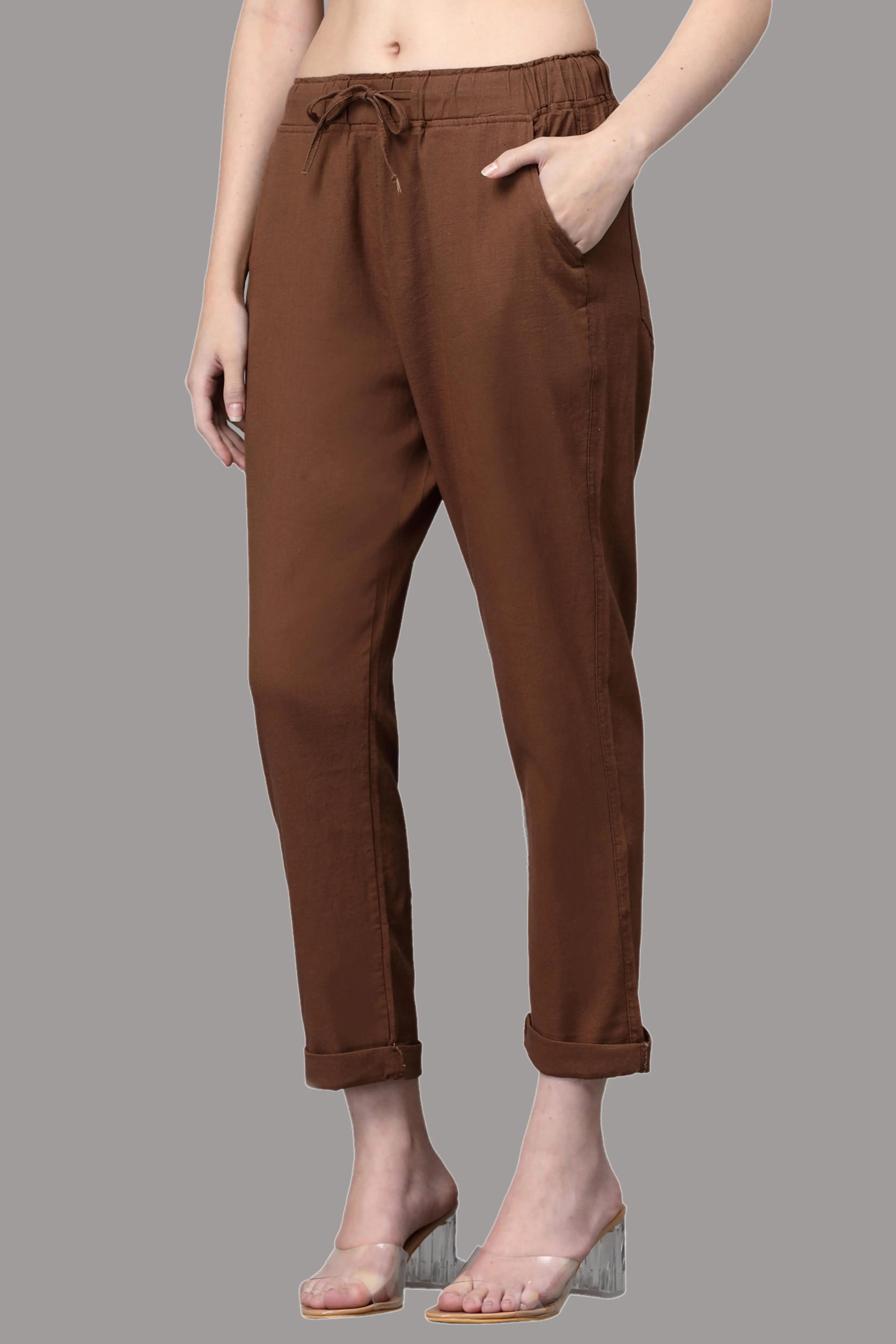 Mocha Cotton Regular Fit Lower