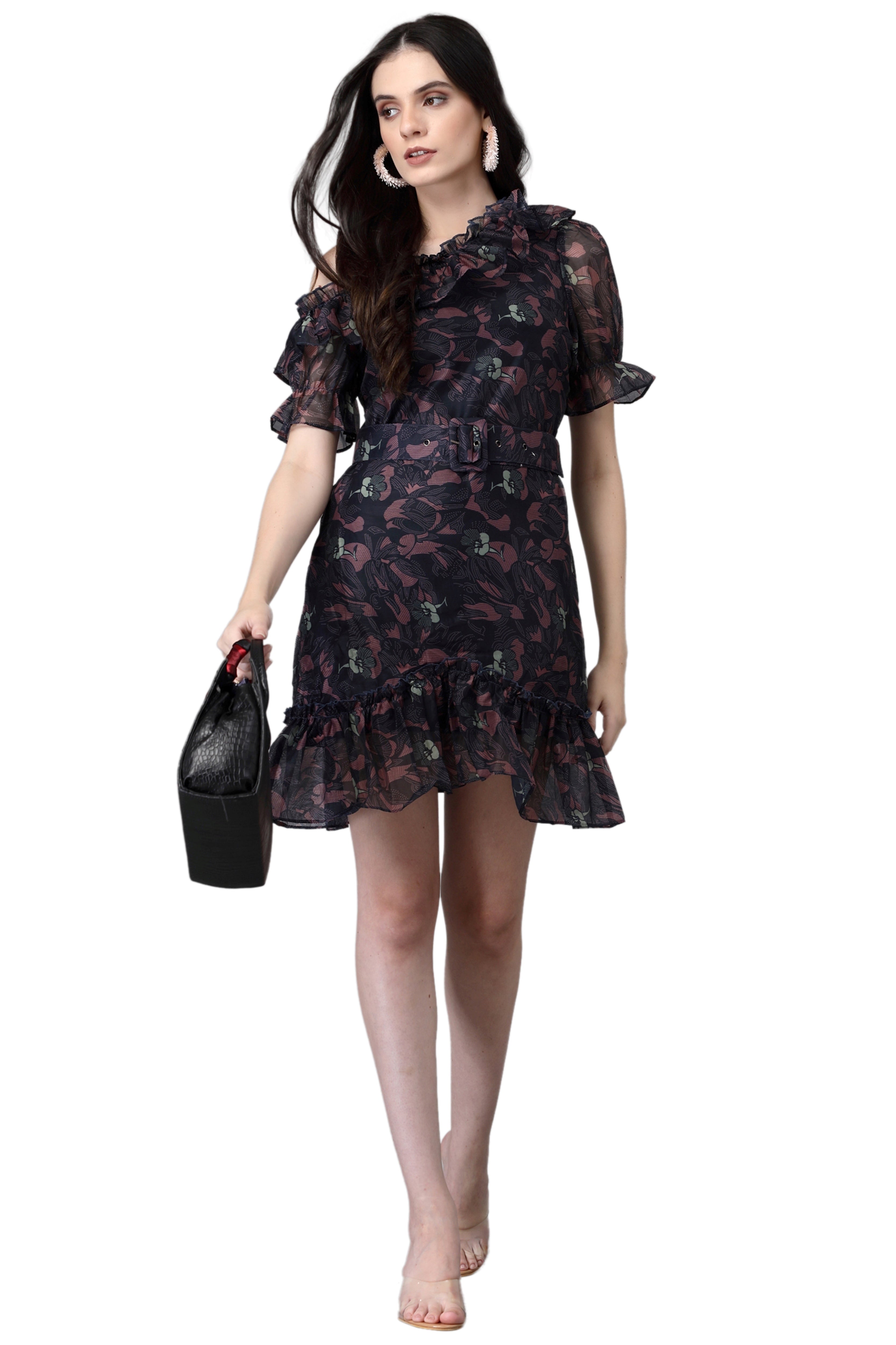 Blue Dress With Belt