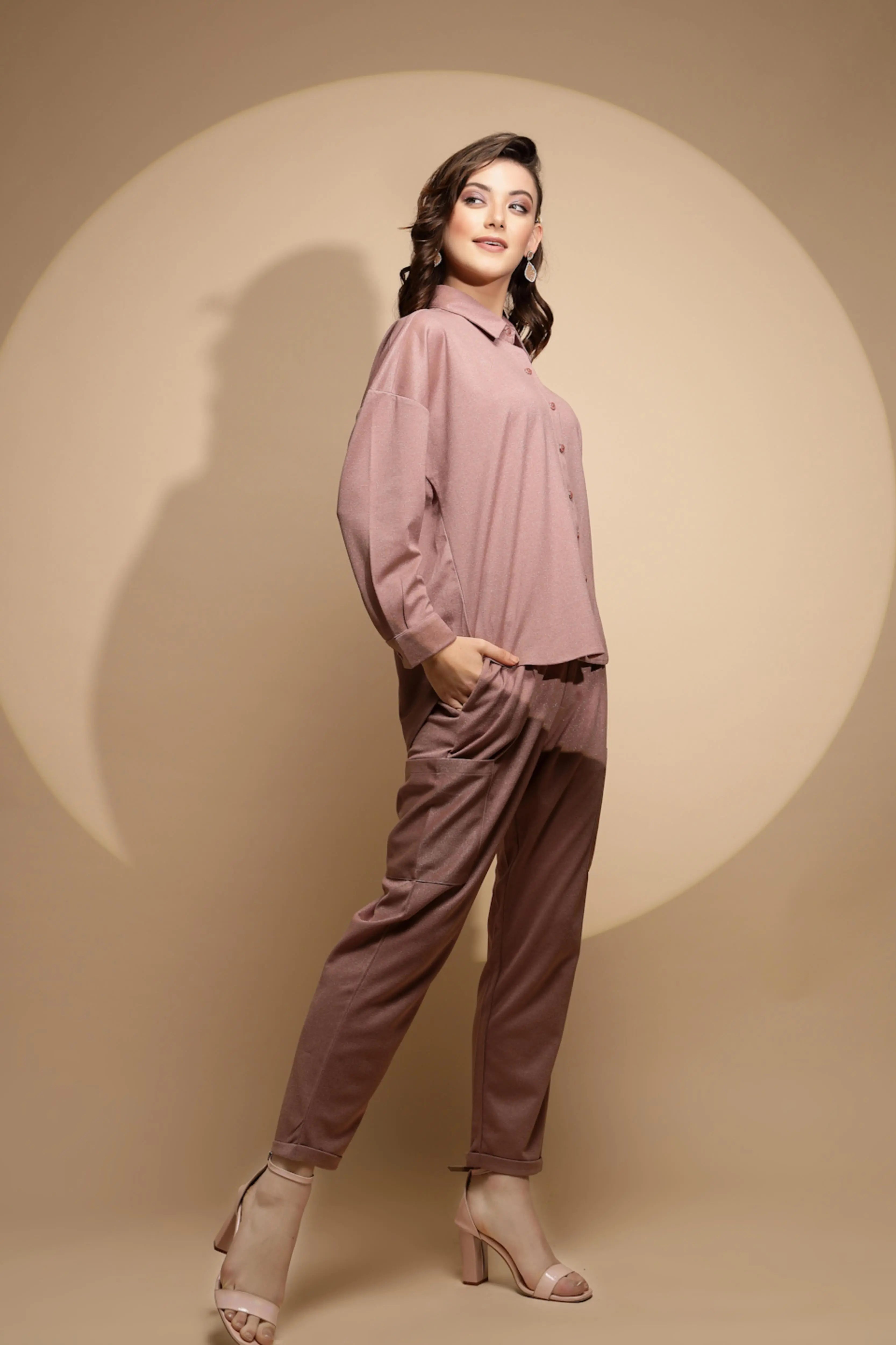 Pink  Loose fit Night Set - Global Republic