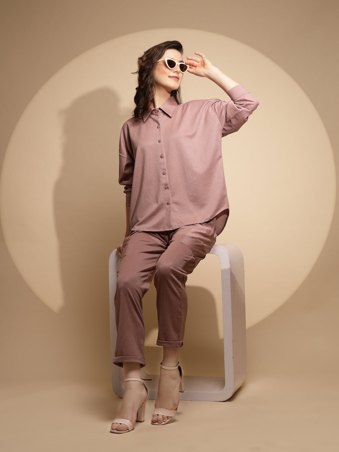 Pink  Loose fit Night Set - Global Republic
