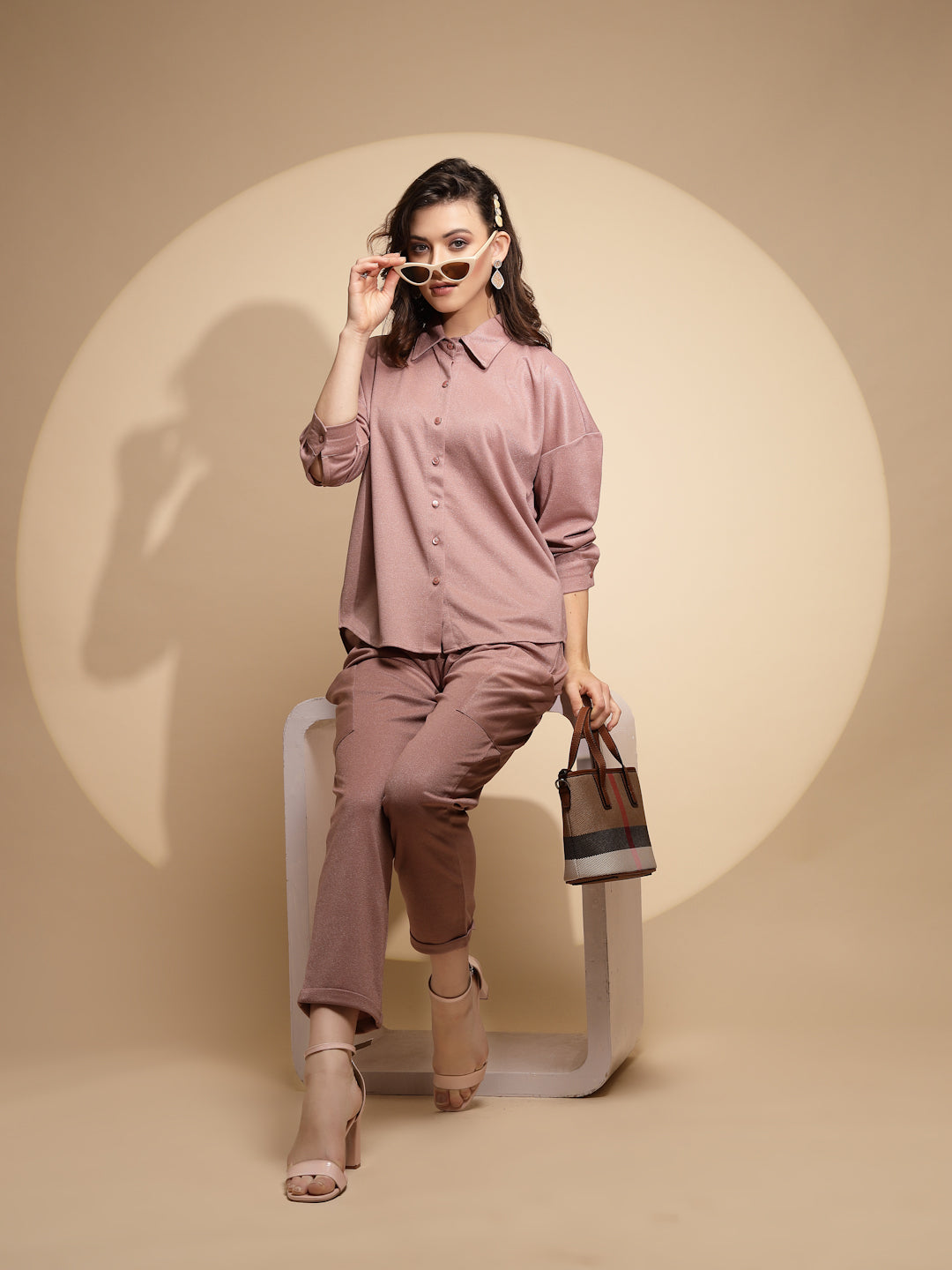 Pink  Loose fit Night Set - Global Republic