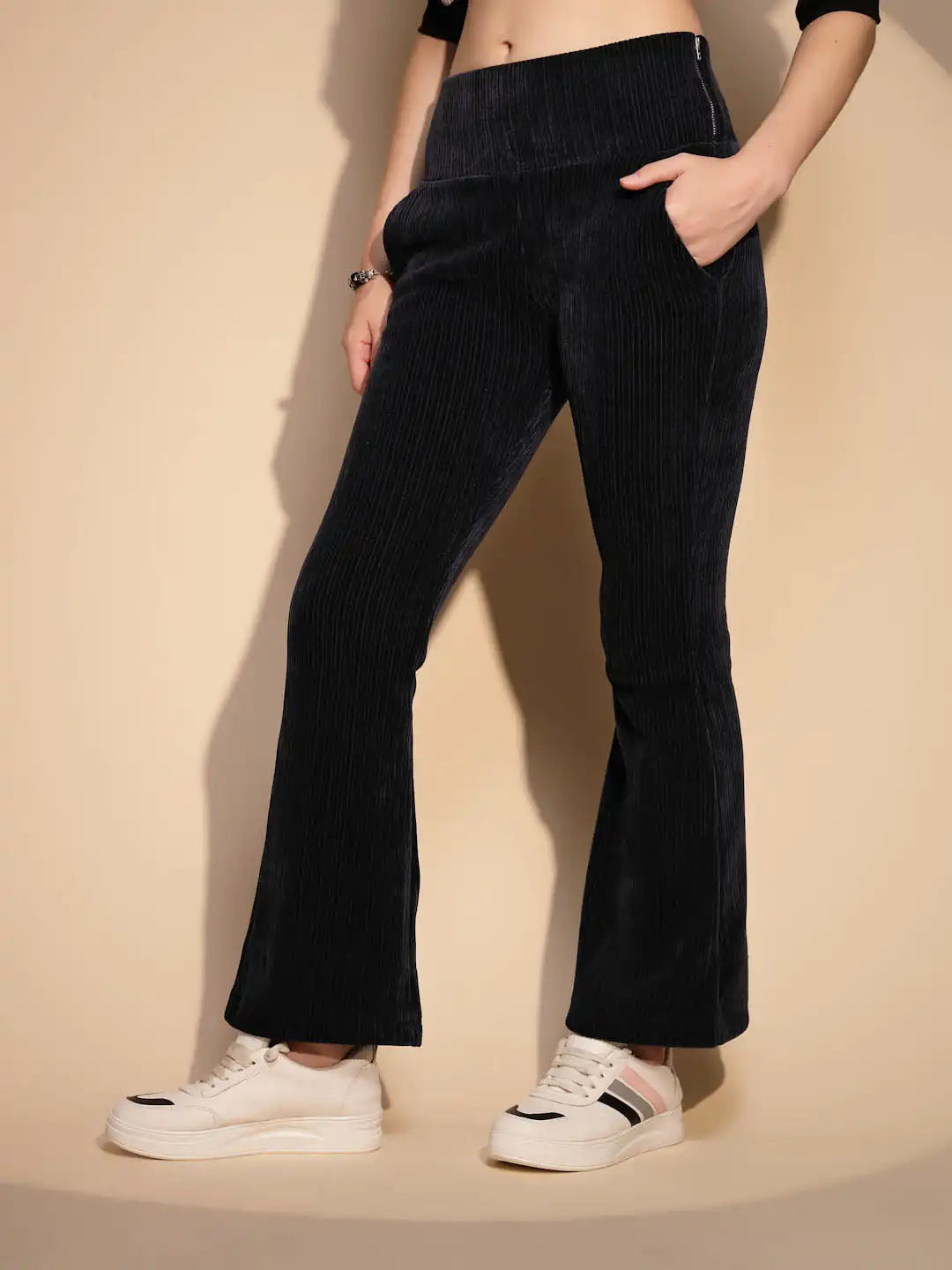Women's  High Rise Stretchable Navy Blue Jegging