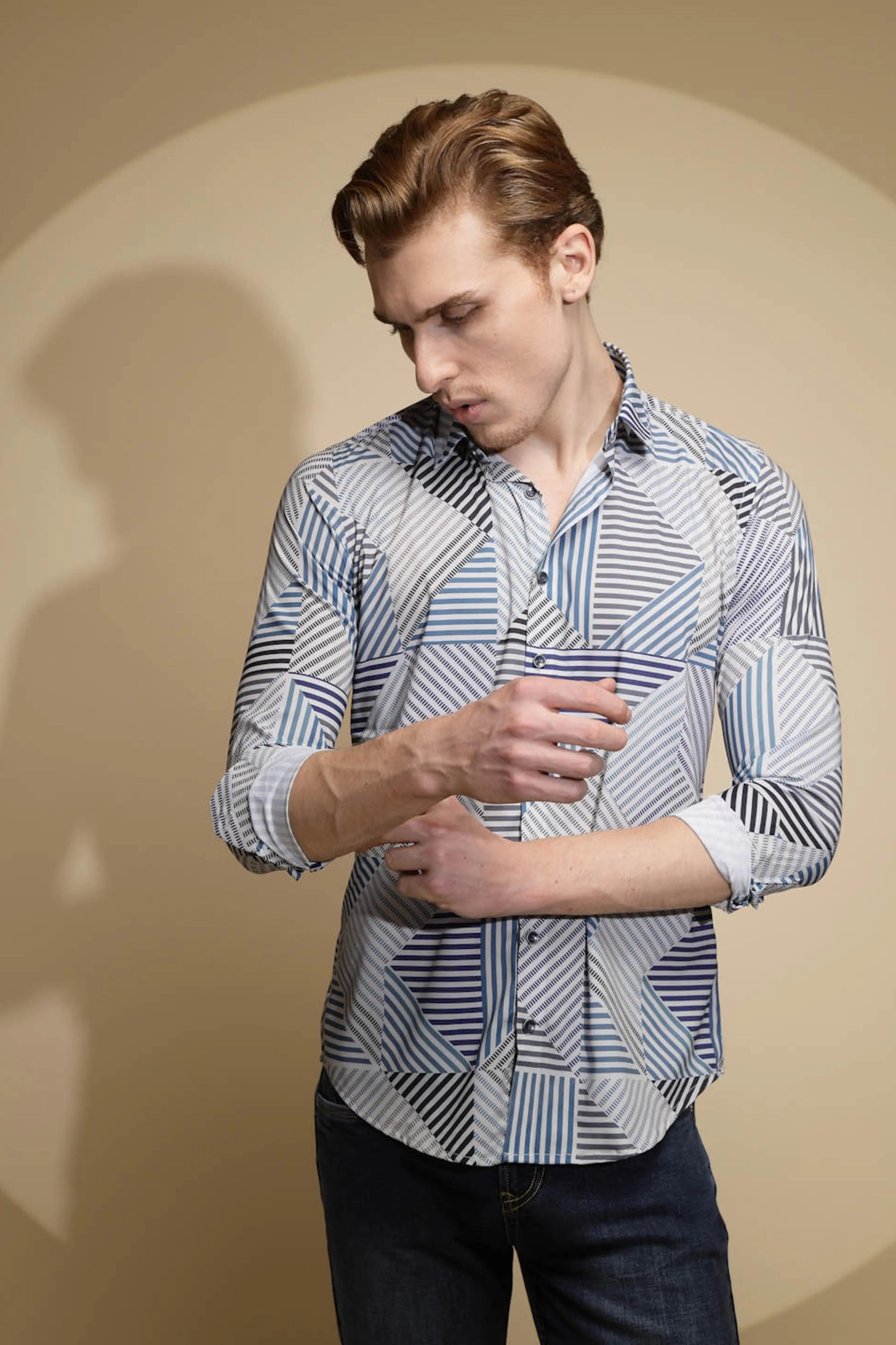 Multicolor Striped Cotton Blend Shirt - Global Republic