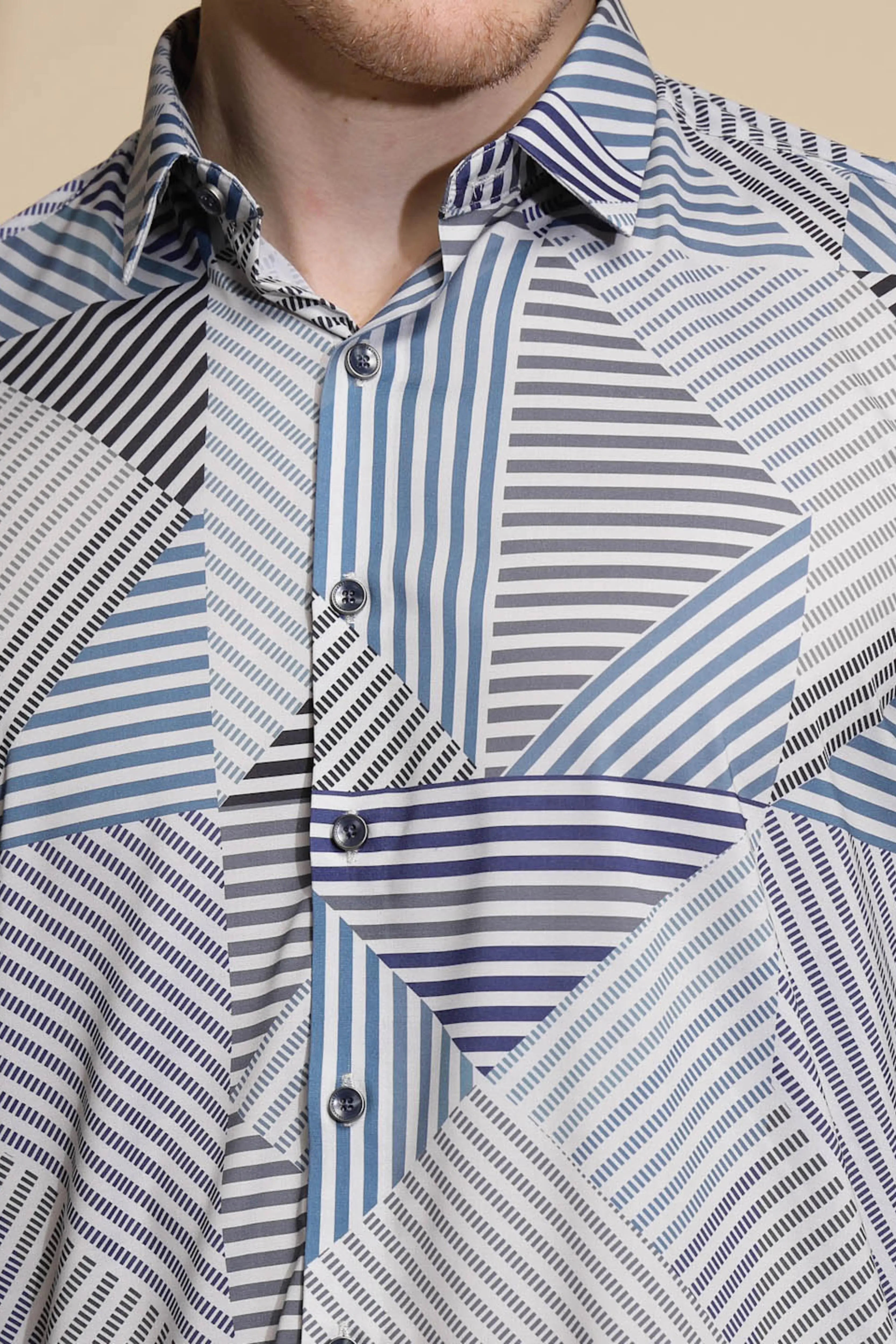 Multicolor Striped Cotton Blend Shirt - Global Republic