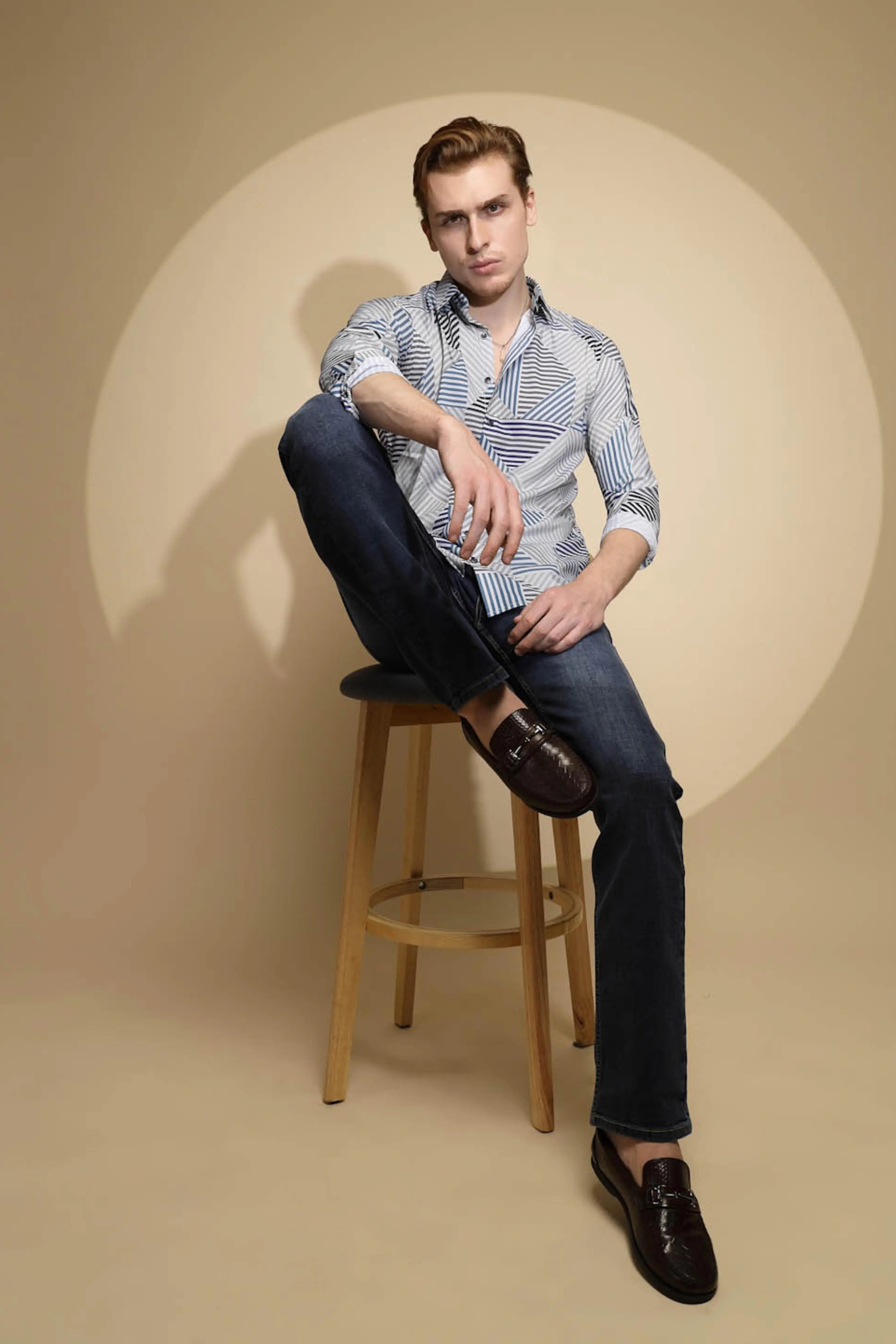 Multicolor Striped Cotton Blend Shirt