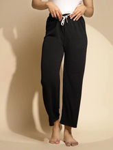 Black Solid Hosiery Mid Rise Lower