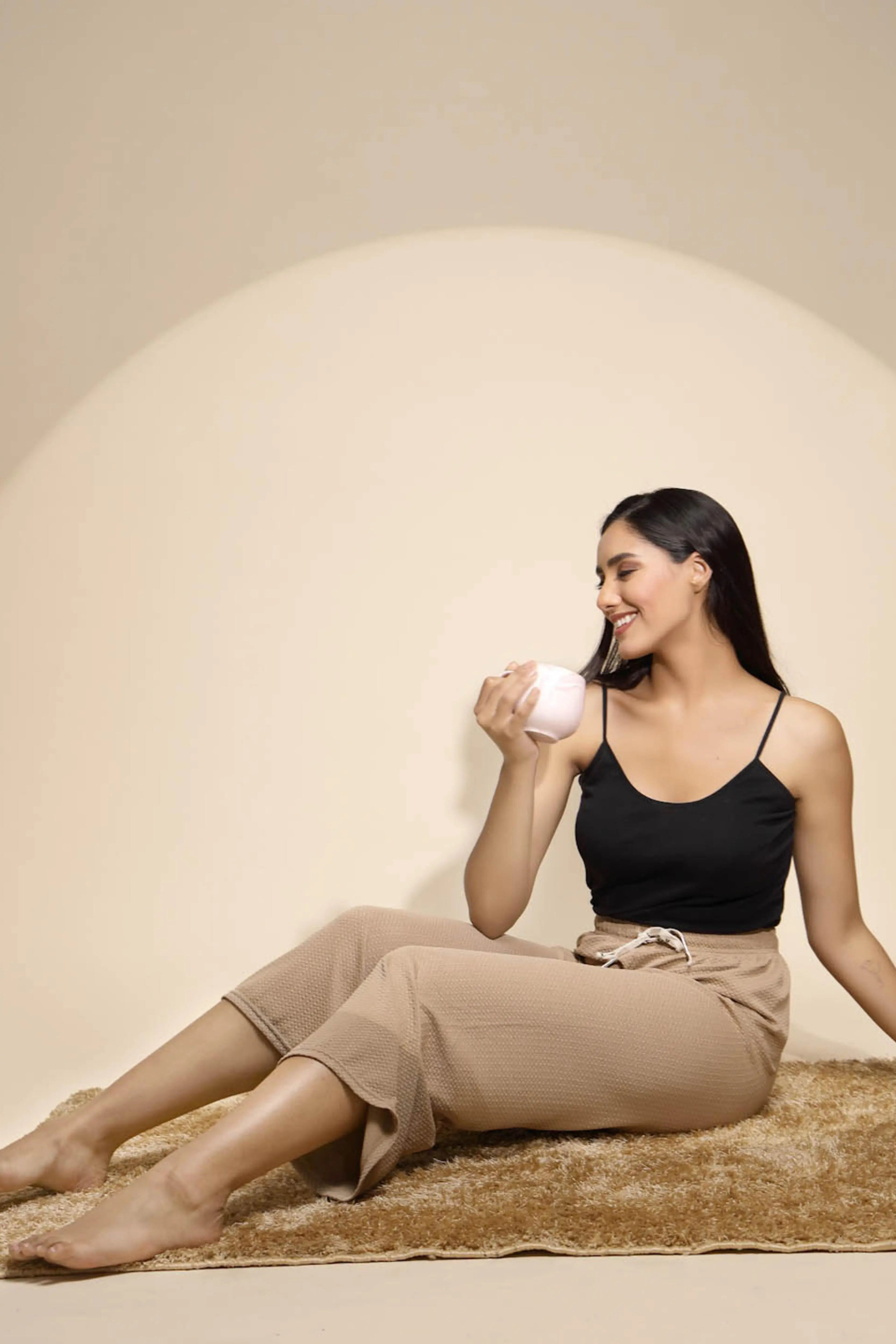 Beige Solid Lower - Global Republic