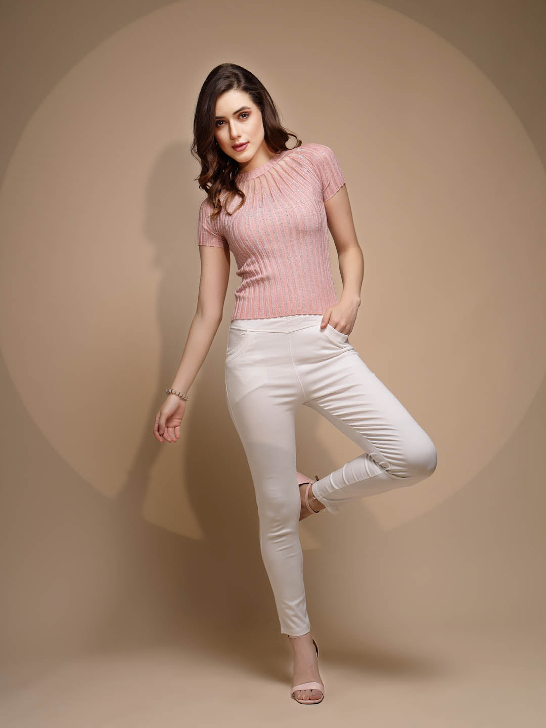 Women Embellished Half Sleeve Round Neck Top - Global Republic