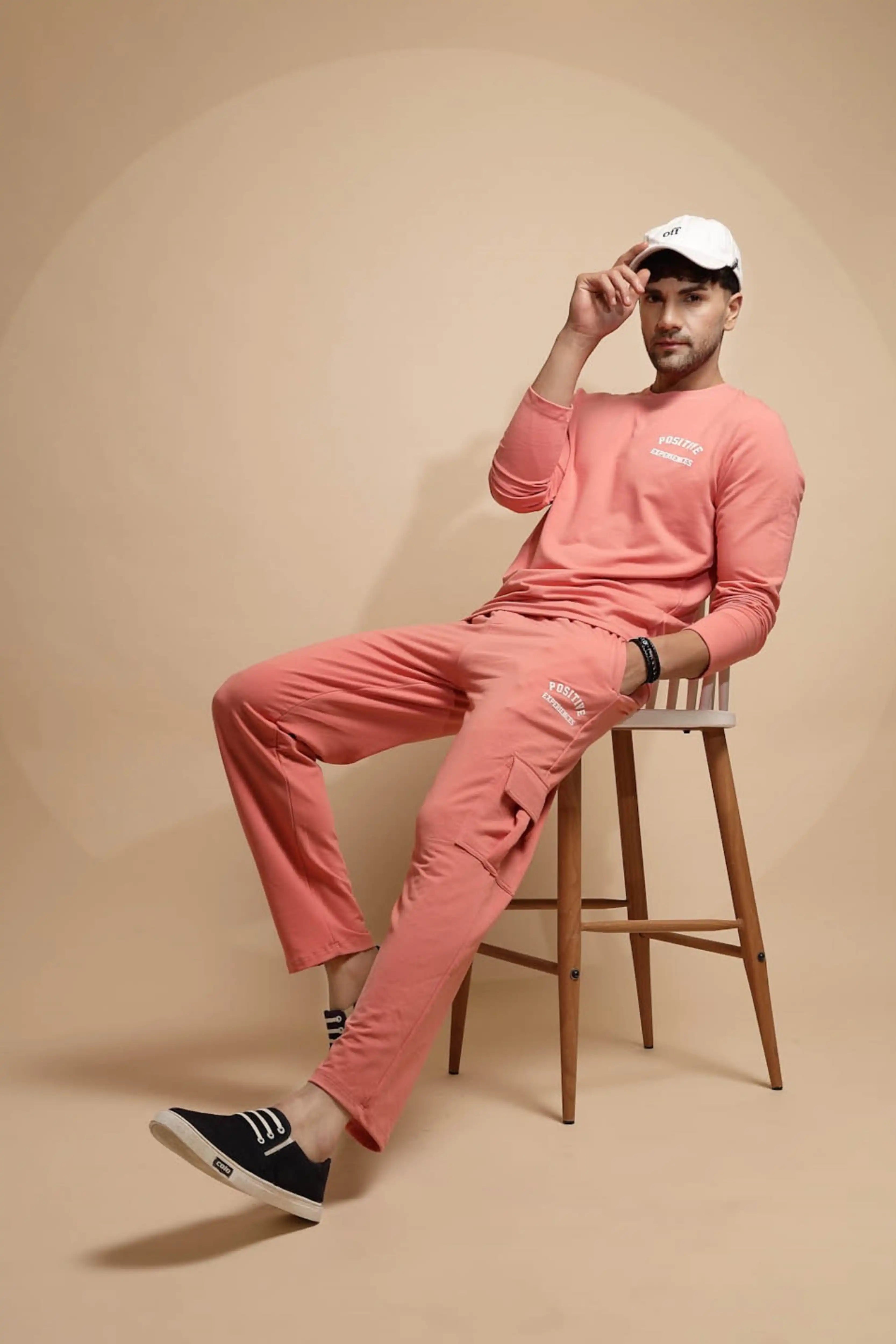 Pink Solid Round Neck Night Set