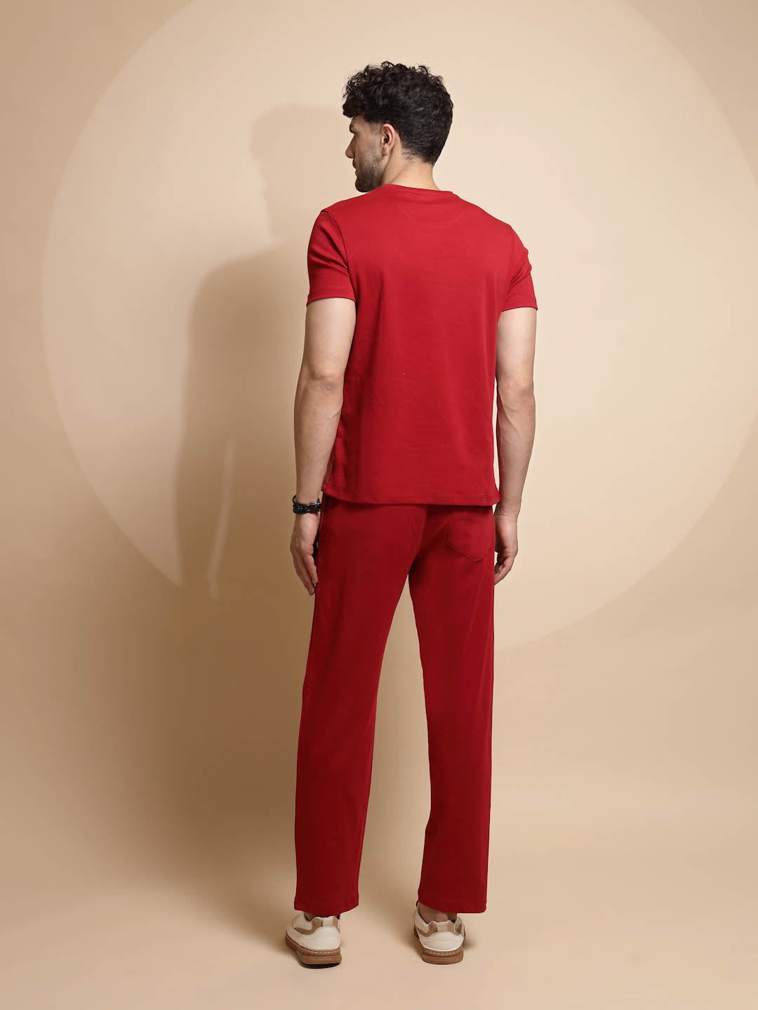 Maroon Solid Round Neck Night Sets - Global Republic