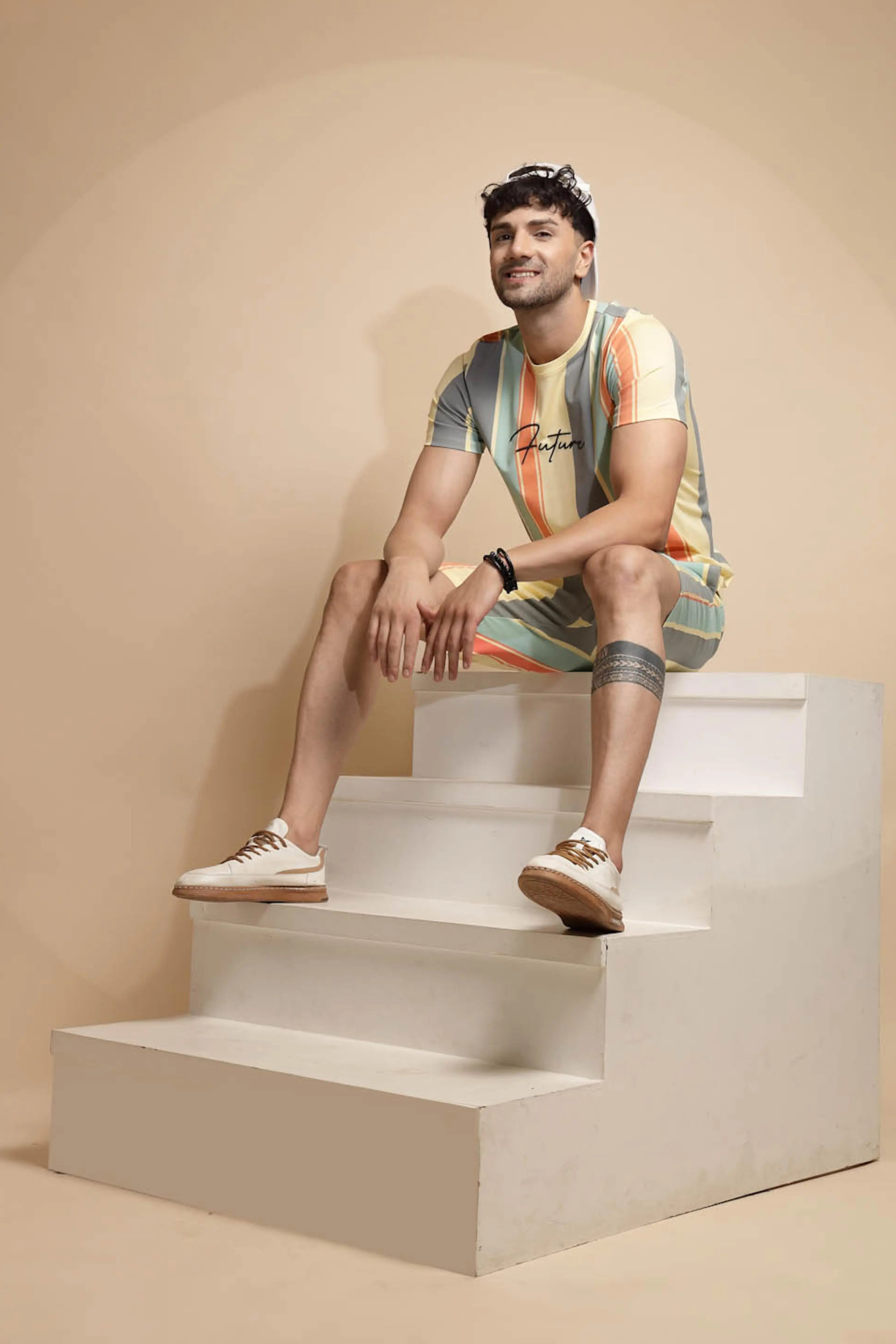 Multicolor Striped Shorts Set - Global Republic