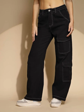 Women's Regular Fit Denim Mid Rise Black Jeans