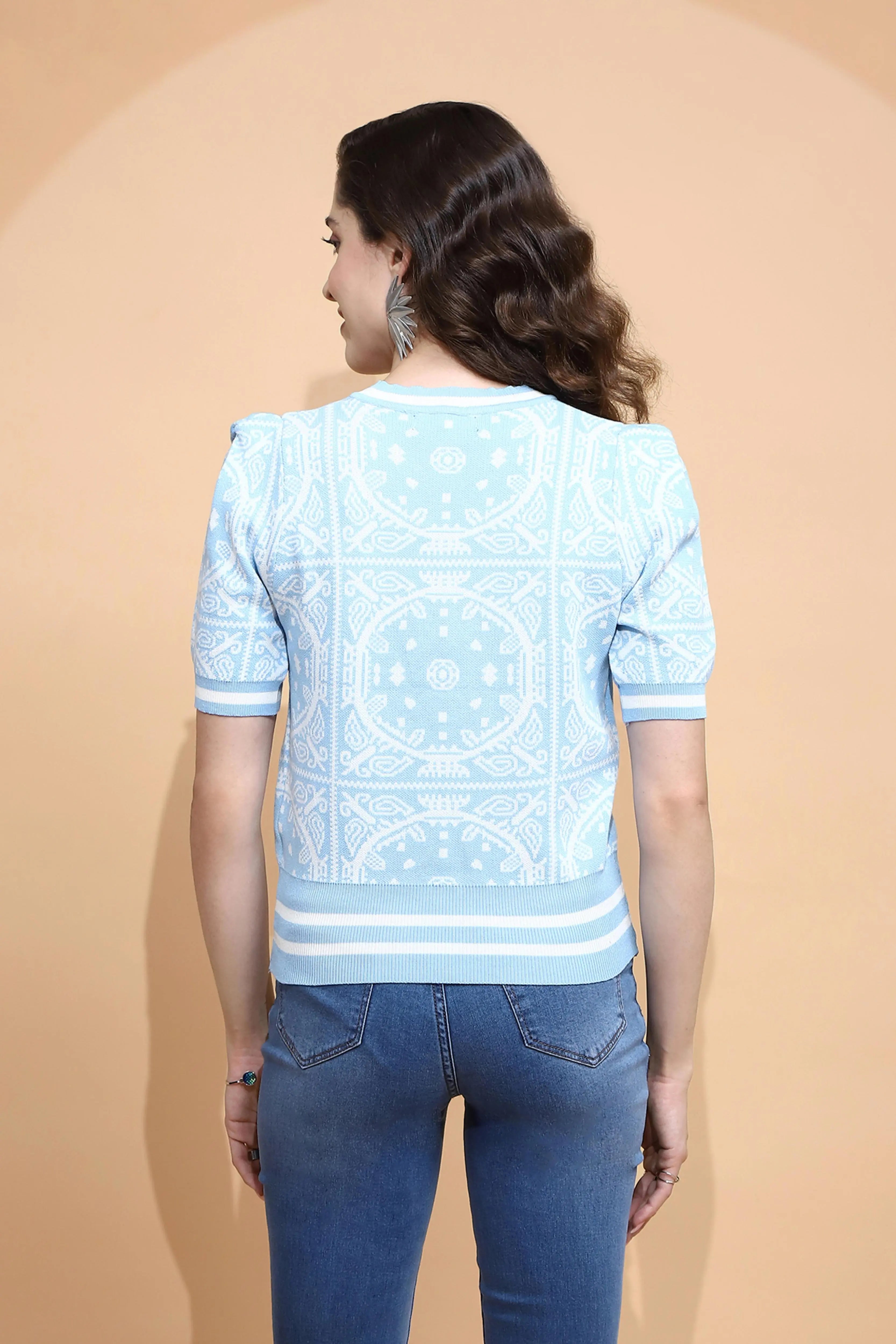 Blue Regular Fit Top For Women - Global Republic