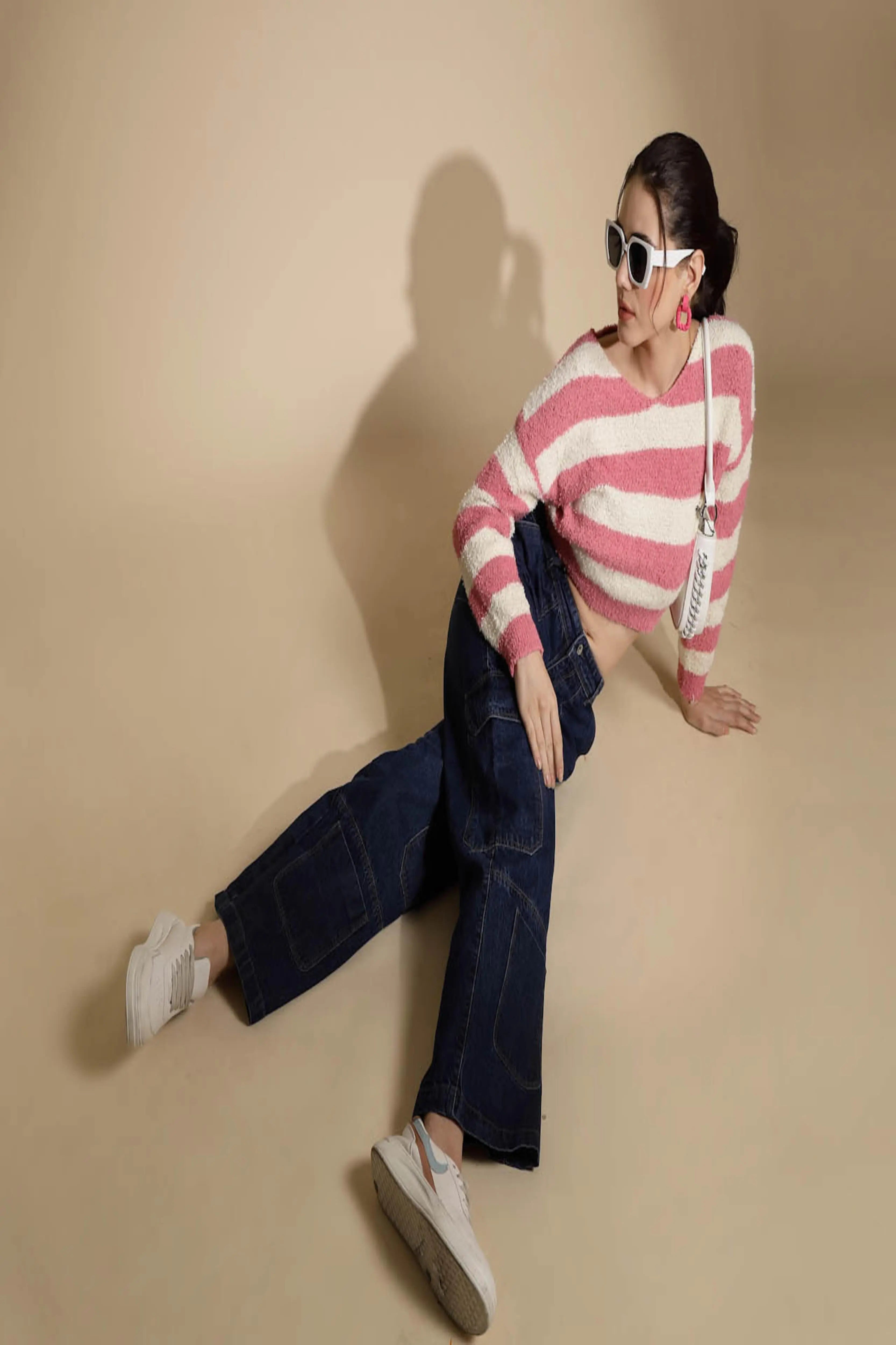 Blue Solid Boyfriend Fit Mid Rise jeans - Global Republic
